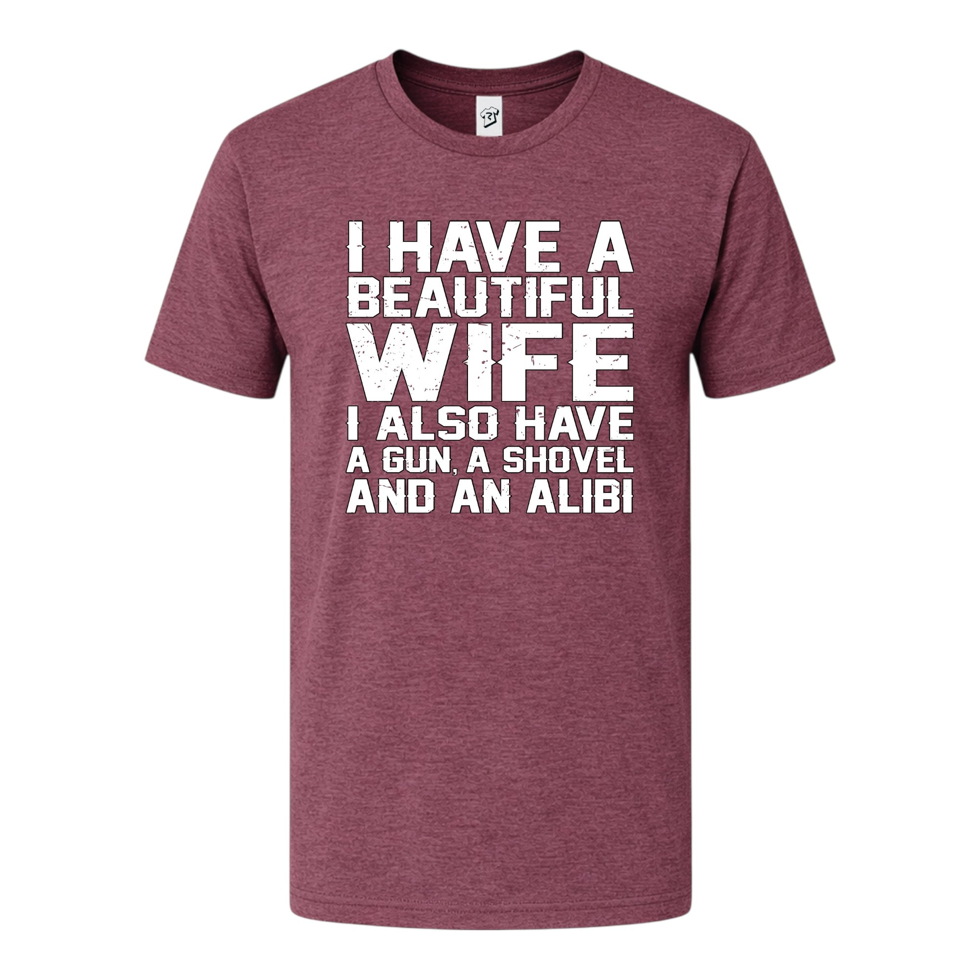 Tees Club graphic tee I Have a Beautiful Wife - Premium Tee Black Size S front view