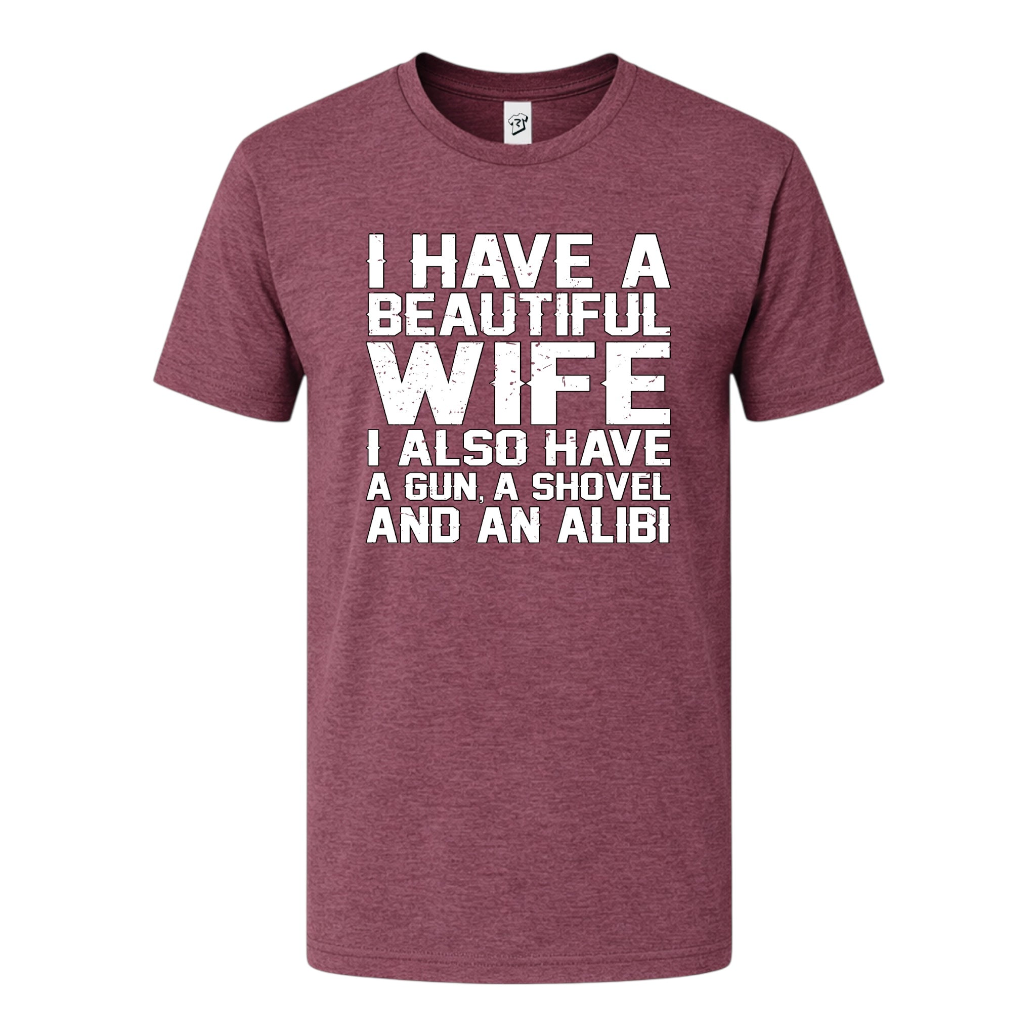 Tees Club graphic tee I Have a Beautiful Wife - Premium Tee Black Size S front view