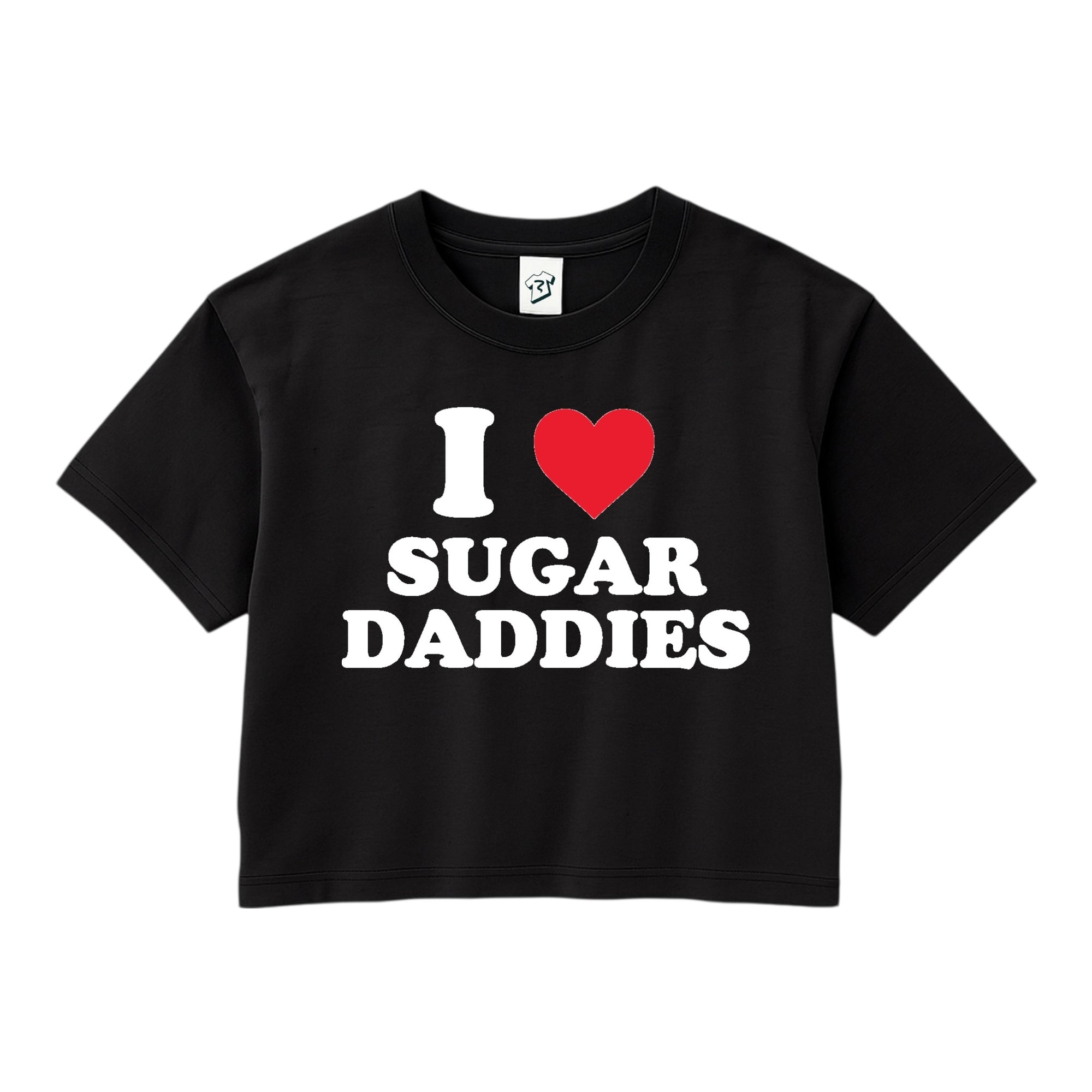 Tees Club crop top I Love Sugar Daddies - Crop Top Black Size XS front view
