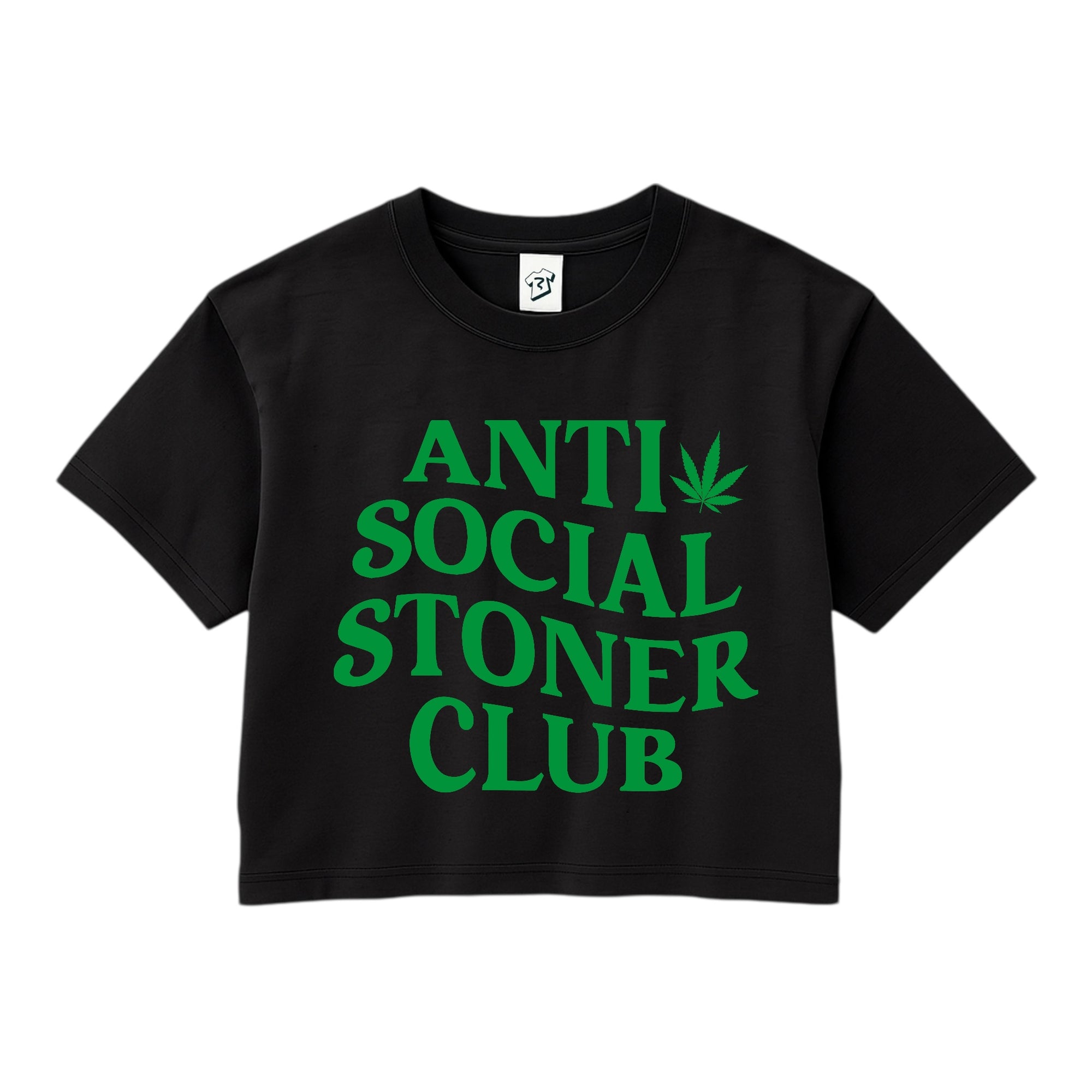 Tees Club crop top Anti Social Stoner Club - Crop Top Black Size XS front view
