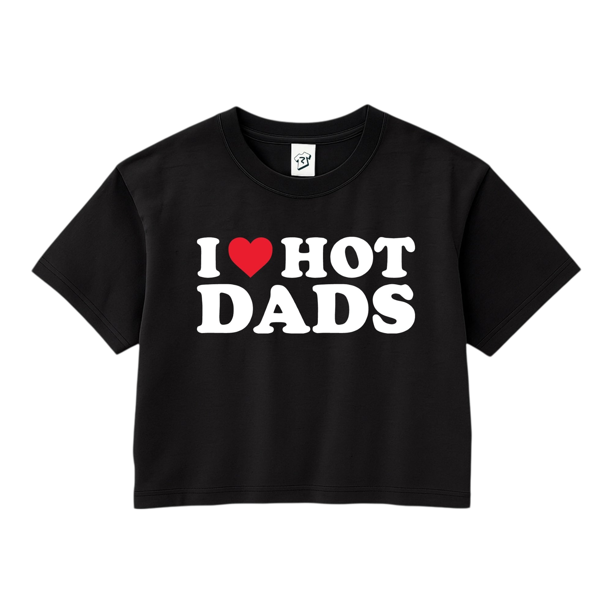 Tees Club crop top I Love Hot Dads - Crop Top Black Size XS front view