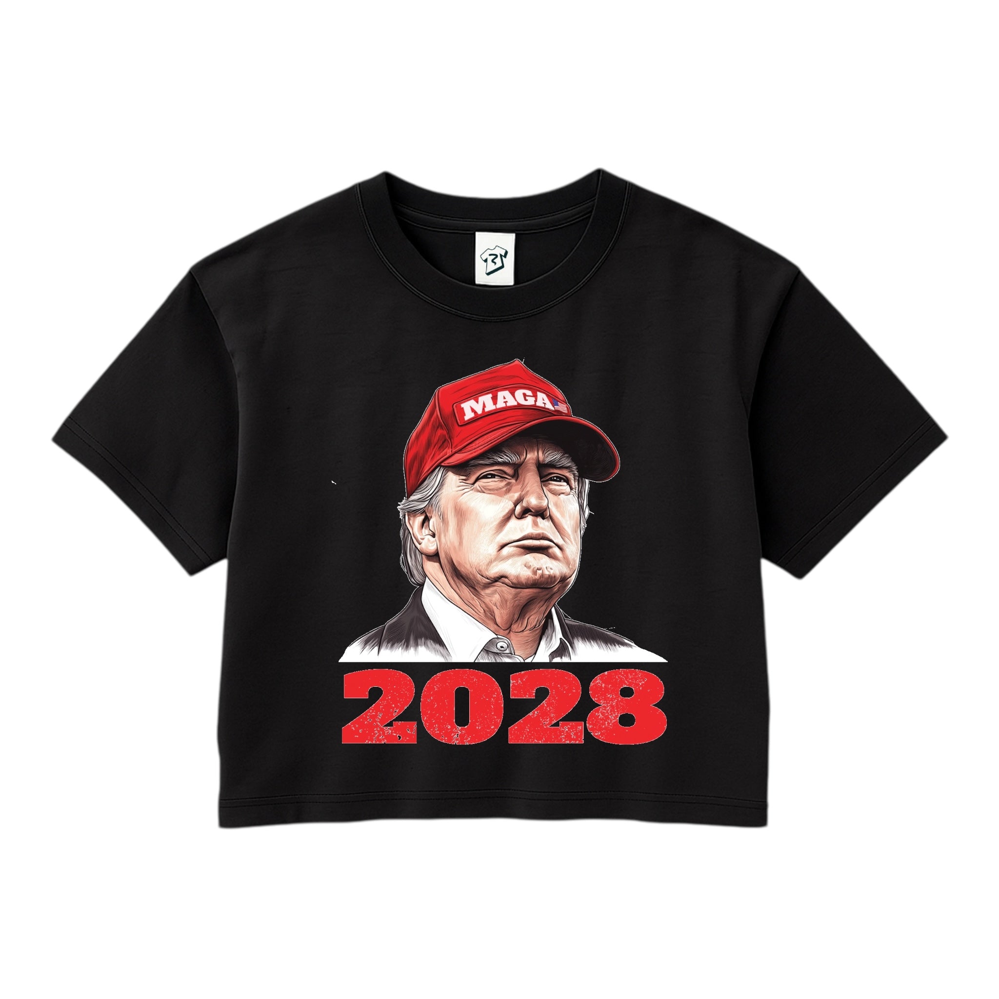 Tees Club crop top Trump 2028 - Crop Top Black Size XS front view