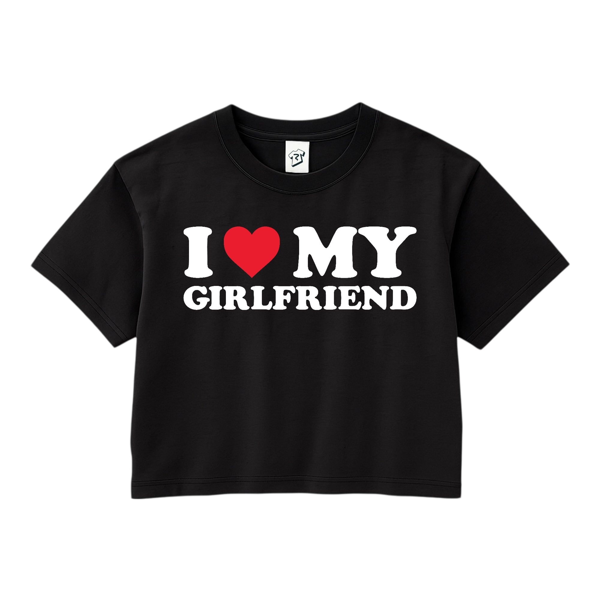 Tees Club crop top I Love My Girlfriend - Crop Top Black Size XS back view