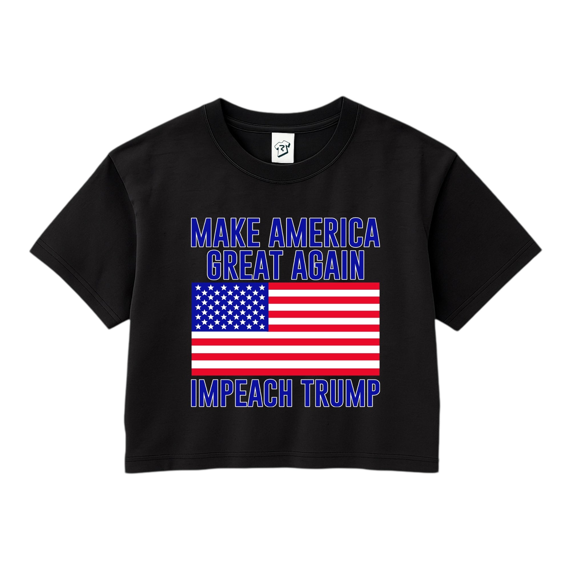 Tees Club crop top Impeach Trump - Crop Top Black Size XS back view