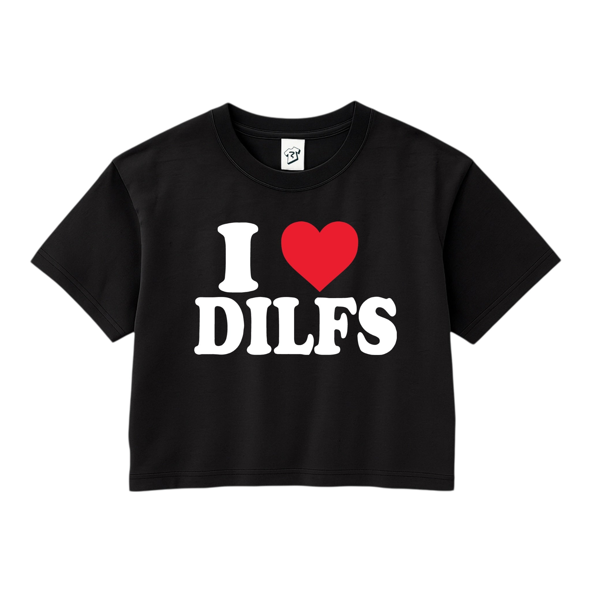 Tees Club crop top I Love DILFS - Crop Top Black Size XS front view