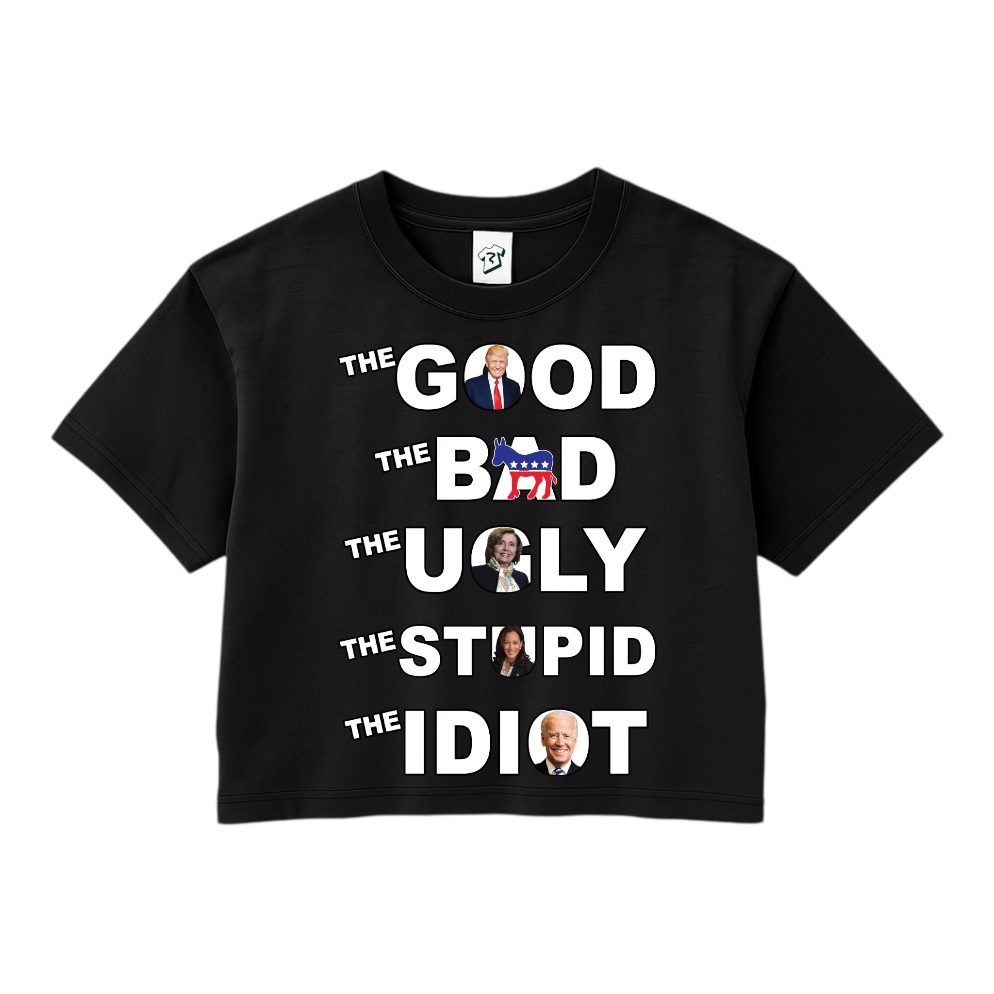 Tees Club crop top The Good The Bad The Ugly The Stupid - Crop Top Black Size S detail