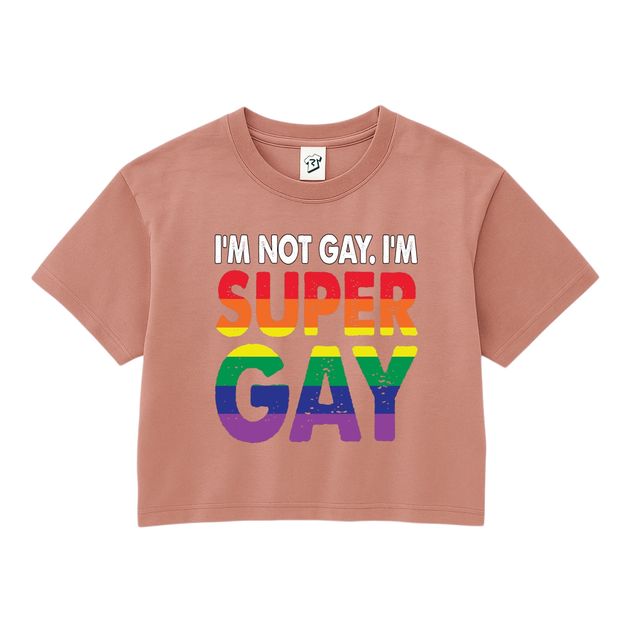 Tees Club crop top I'm Not Gay I'm Super Gay - Crop Top Black Size S detail