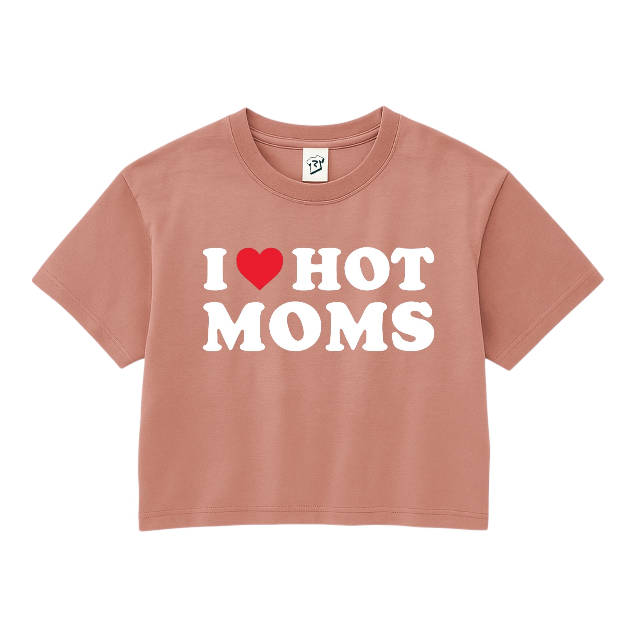 Tees Club crop top I Love Hot Moms - Crop Top Black Size S detail