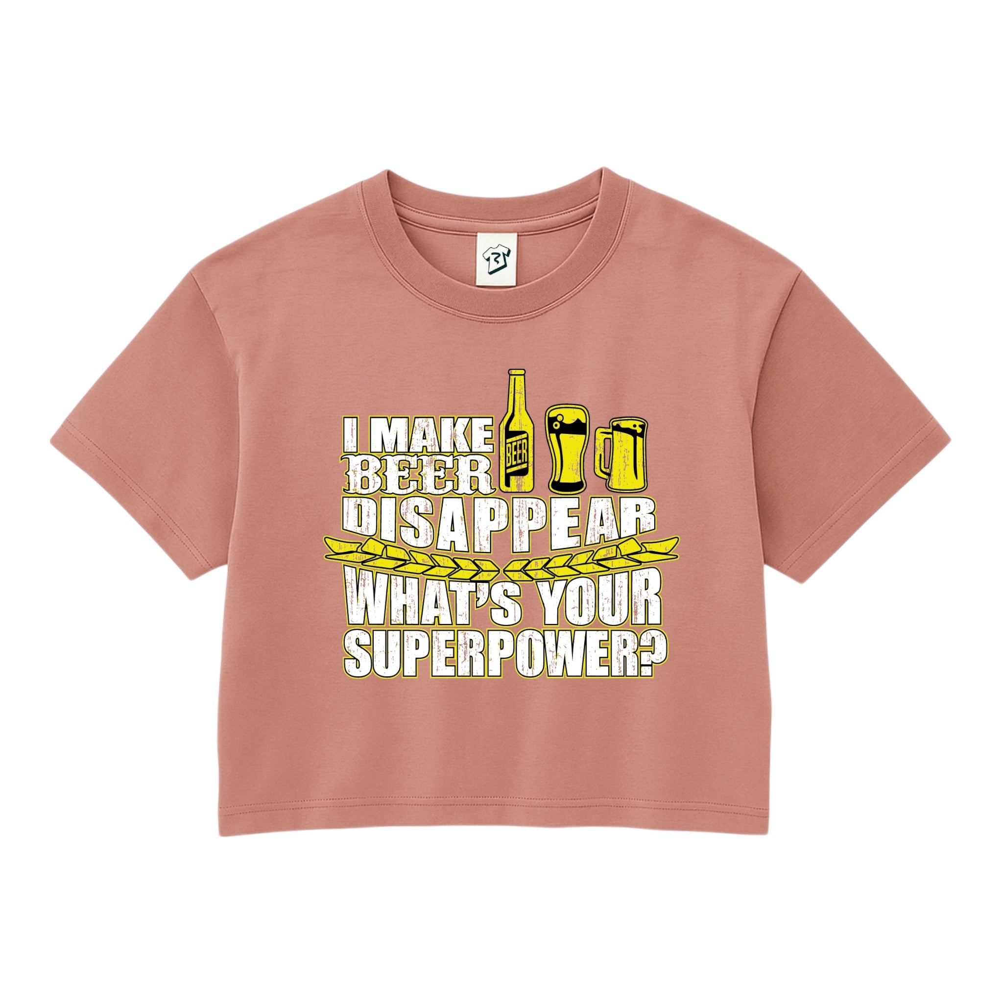 Tees Club crop top I Make Beer Disappear What's Your Superpower? - Crop Top Black Size S detail