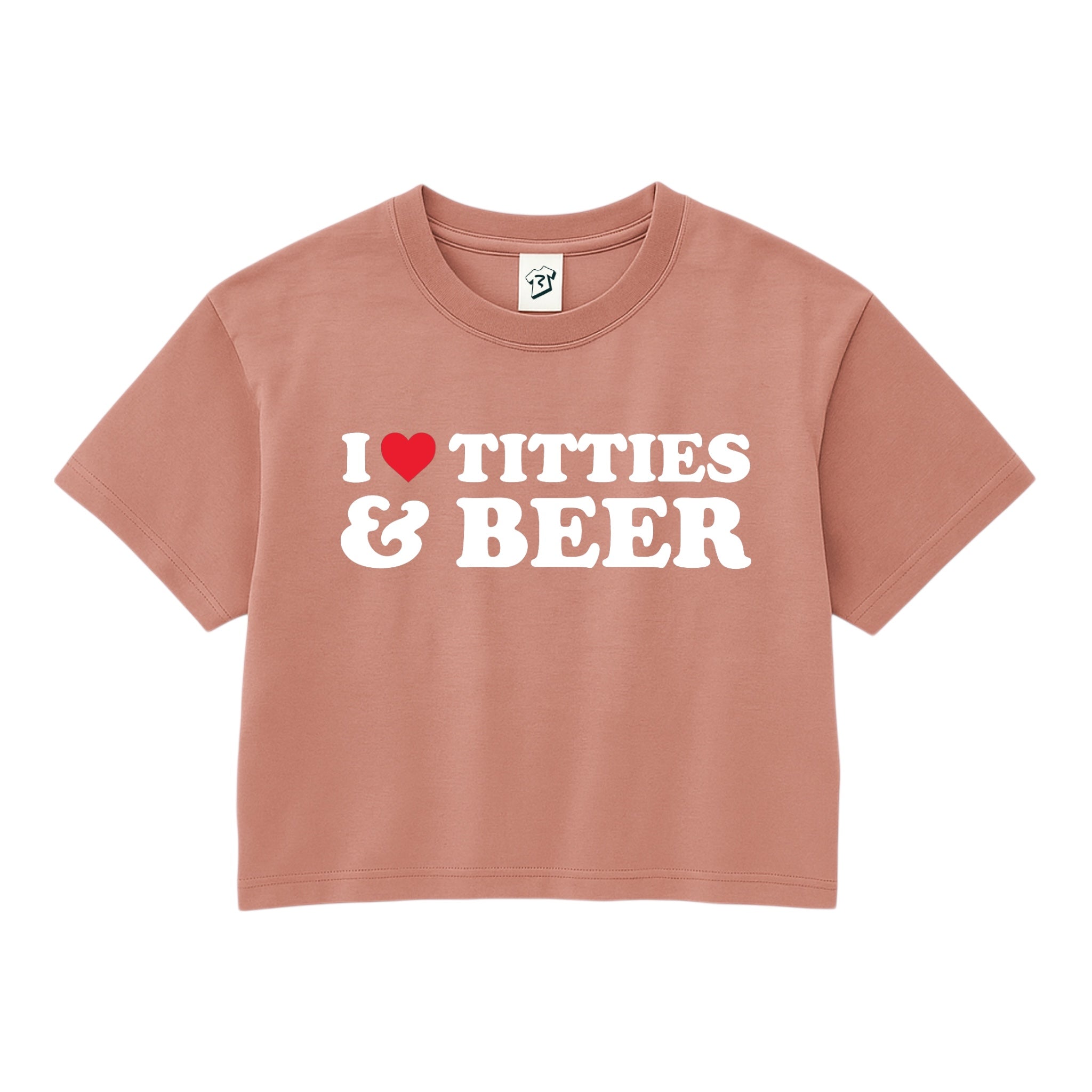 Tees Club crop top I Love Titties & Beer - Crop Top Black Size S detail