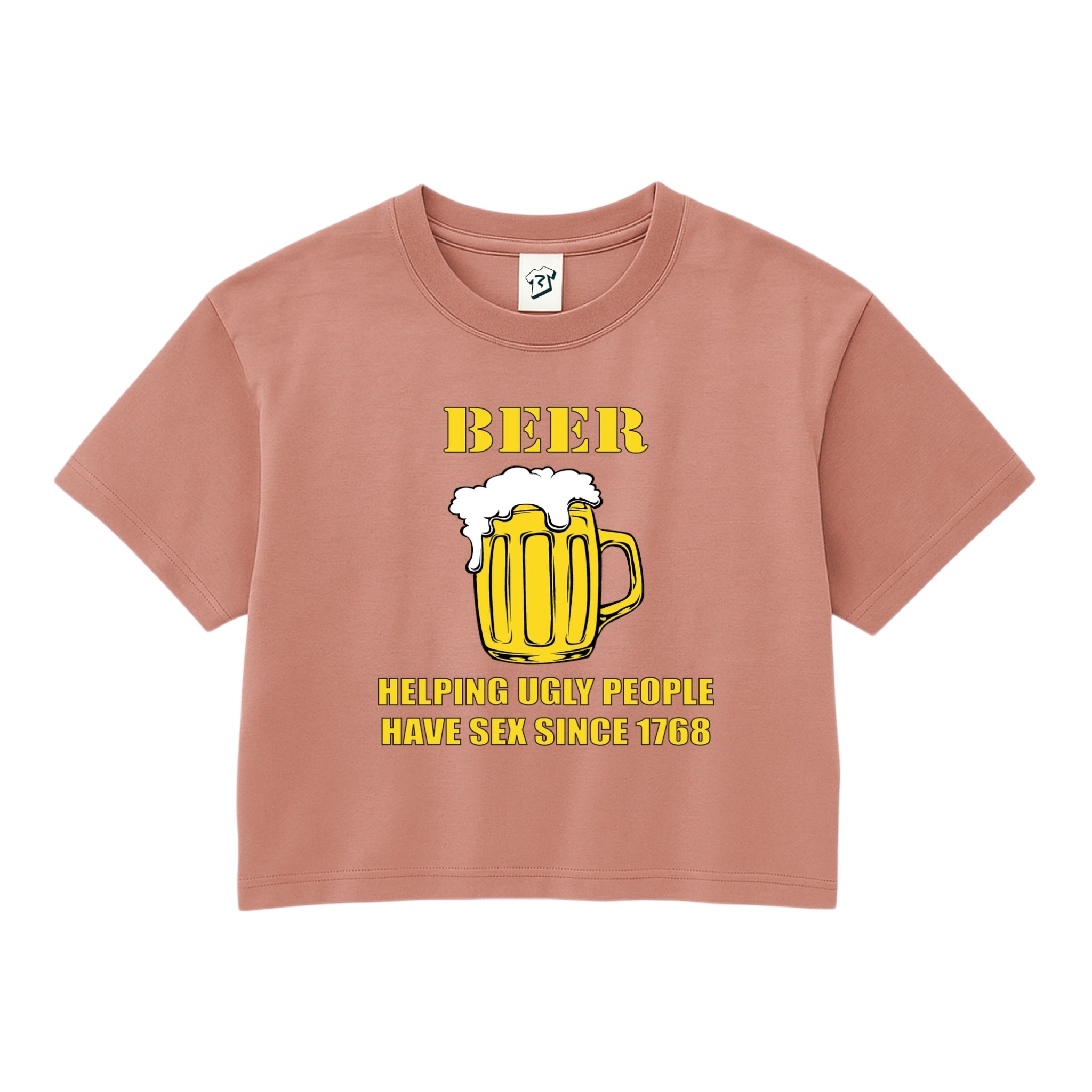Tees Club crop top Beer Helping Ugly People Have Sex - Crop Top Black Size S detail