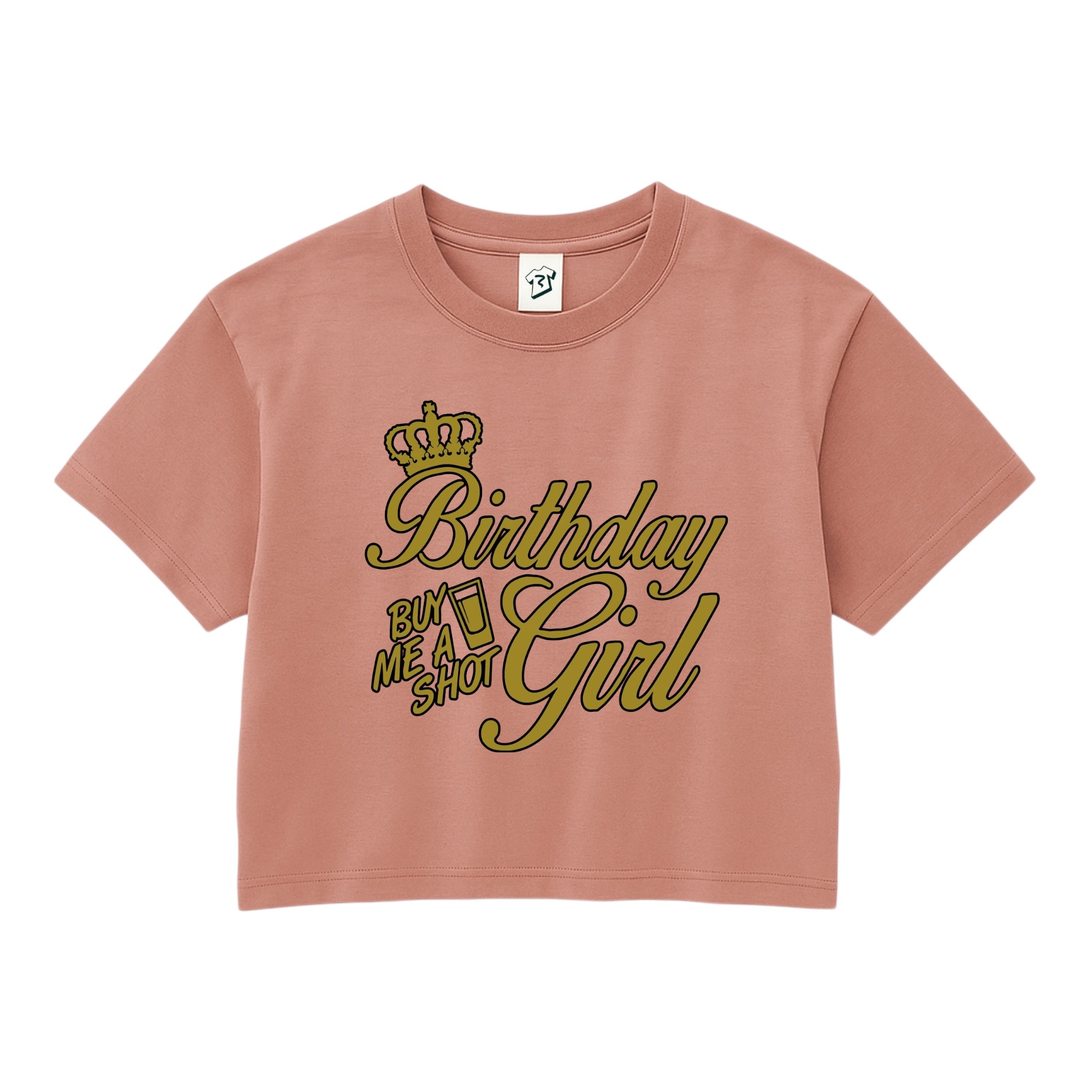 Tees Club crop top Birthday Girl (Buy Me a Shot) - Crop Top Black Size S detail