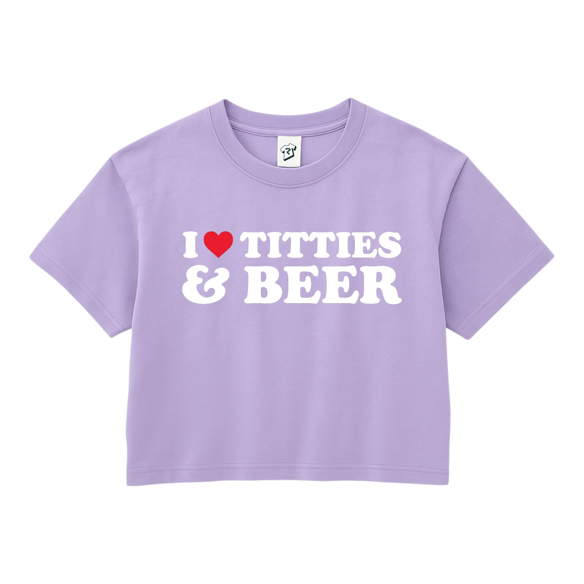 Tees Club crop top I Love Titties & Beer - Crop Top Black Size XS back view
