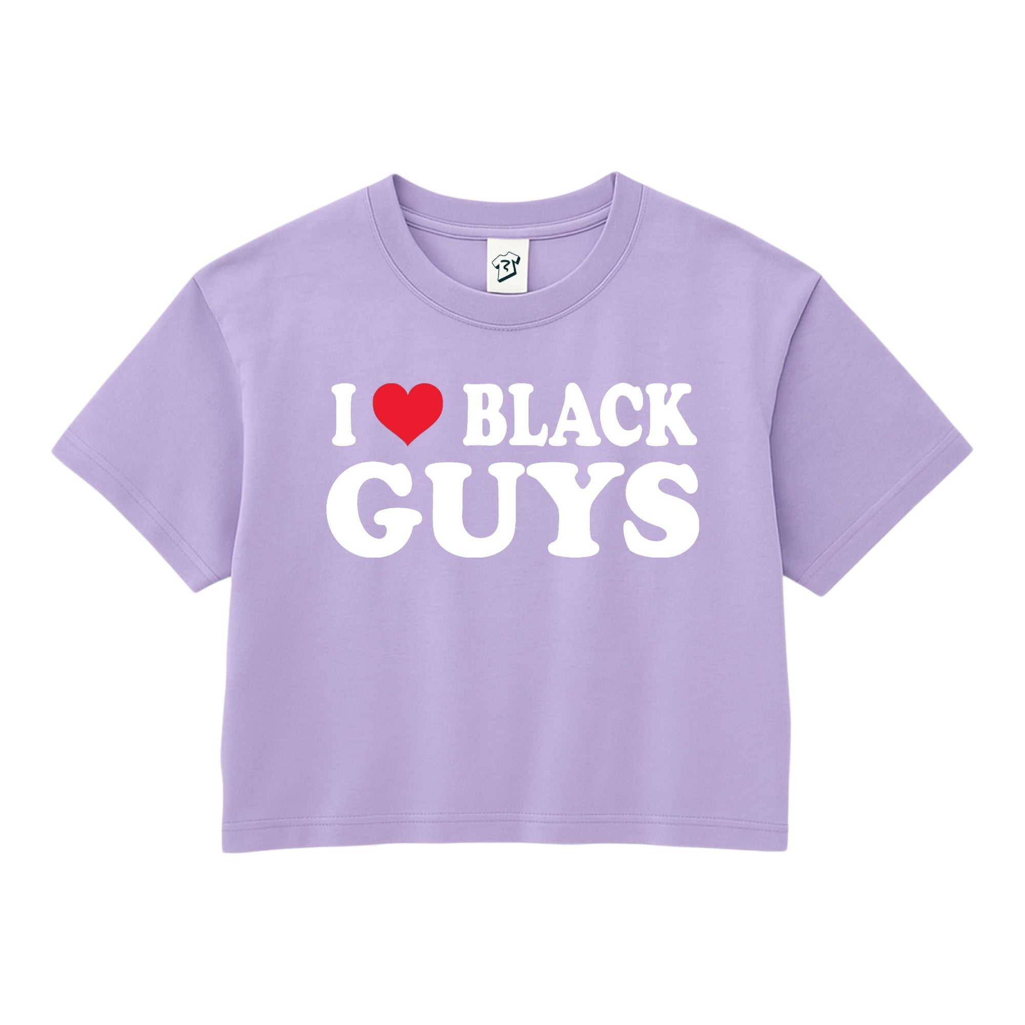 Tees Club crop top I Love Black Guys - Crop Top Black Size XS back view