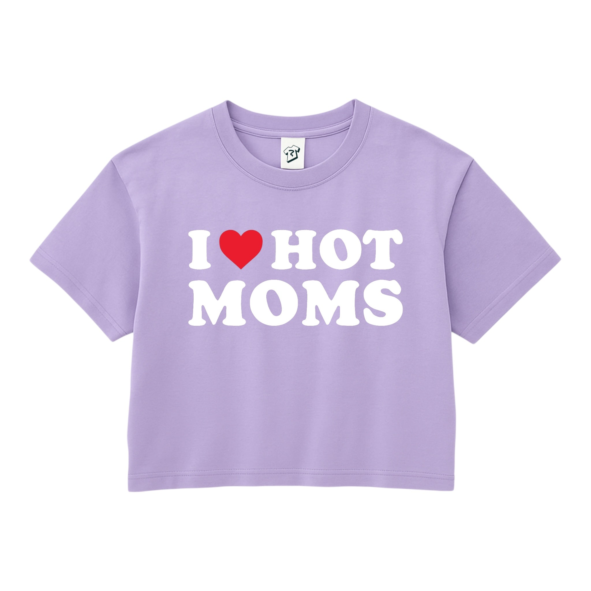 Tees Club crop top I Love Hot Moms - Crop Top Black Size XS back view
