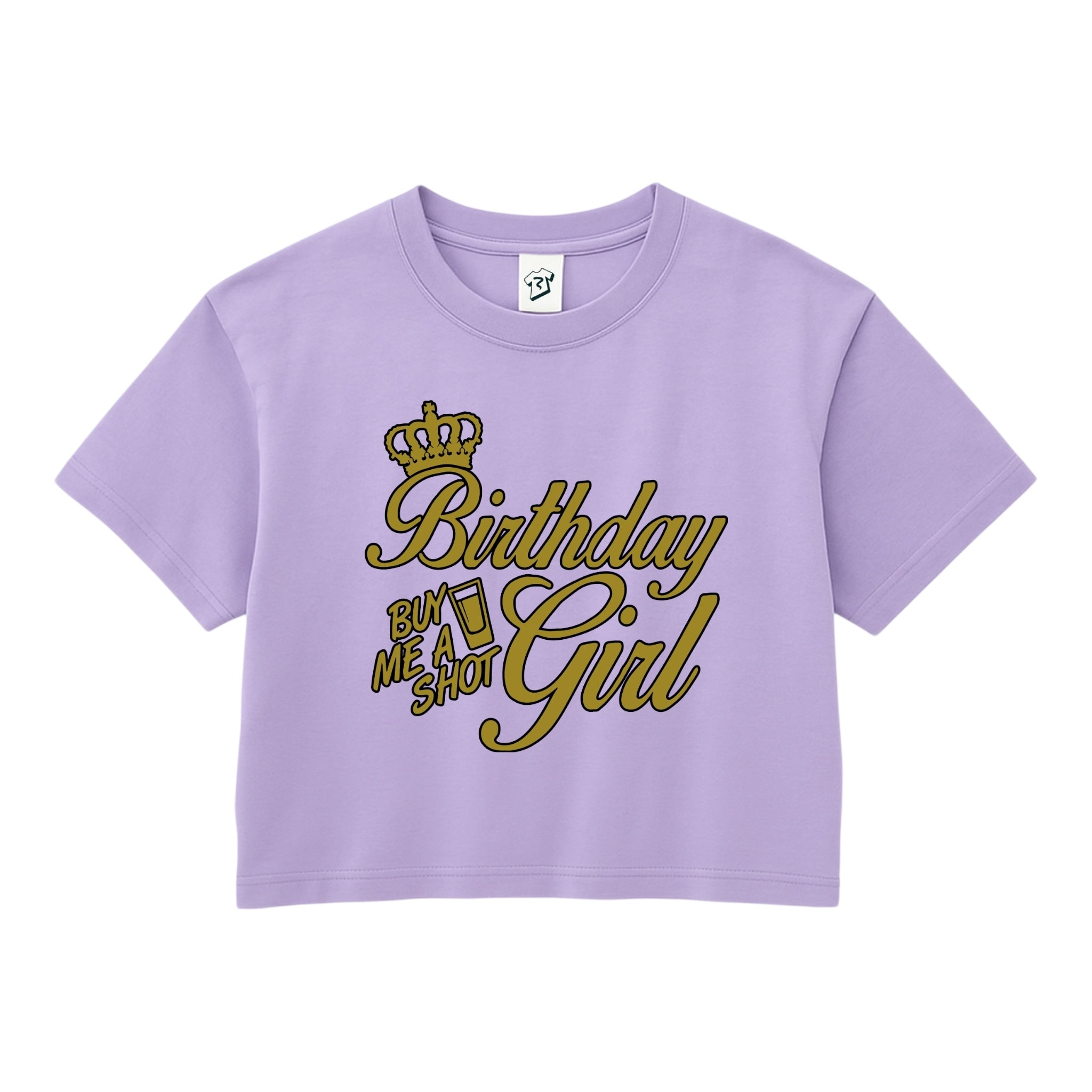 Tees Club crop top Birthday Girl (Buy Me a Shot) - Crop Top Black Size XS back view