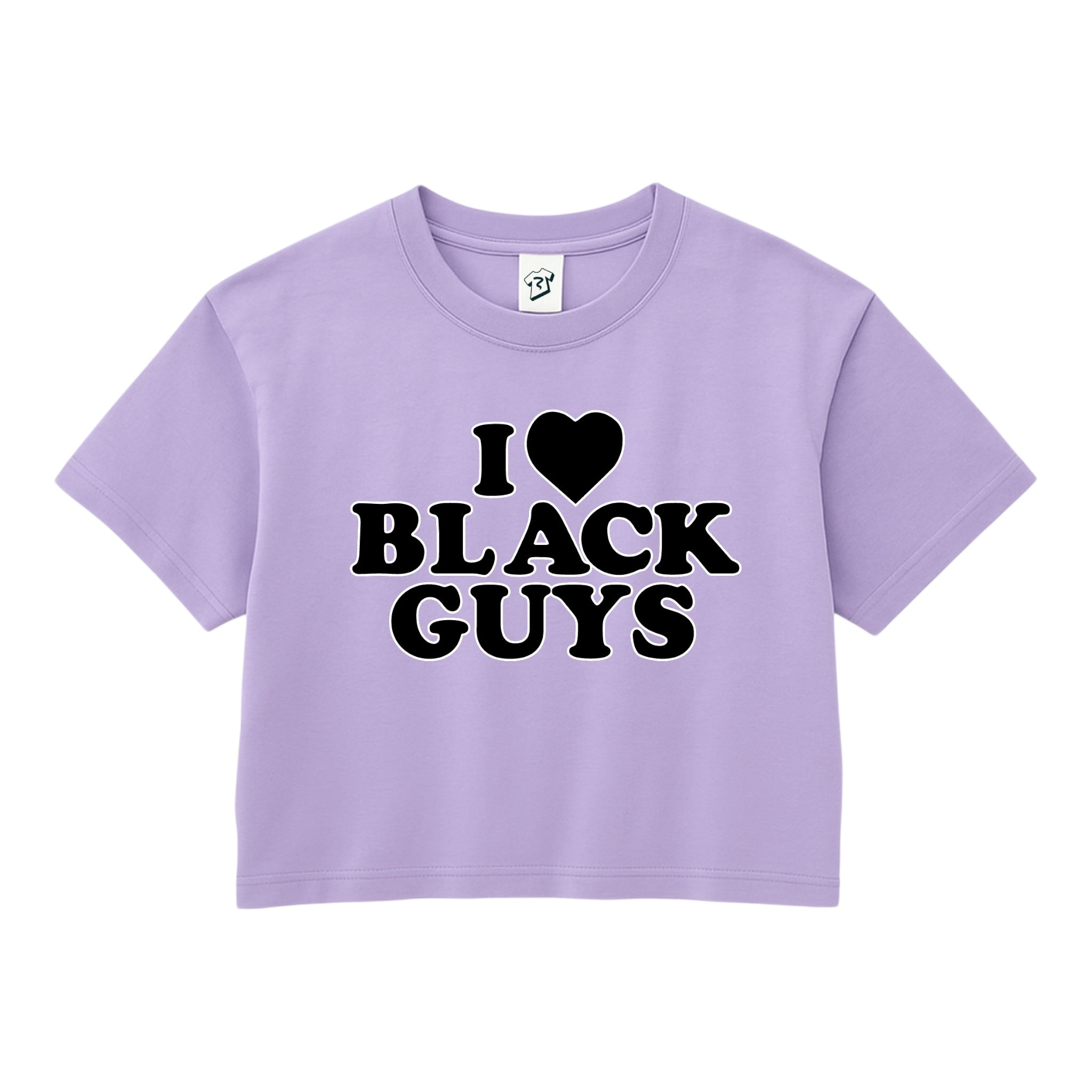 Tees Club crop top I Love Black Guys (Black) - Crop Top Black Size S detail