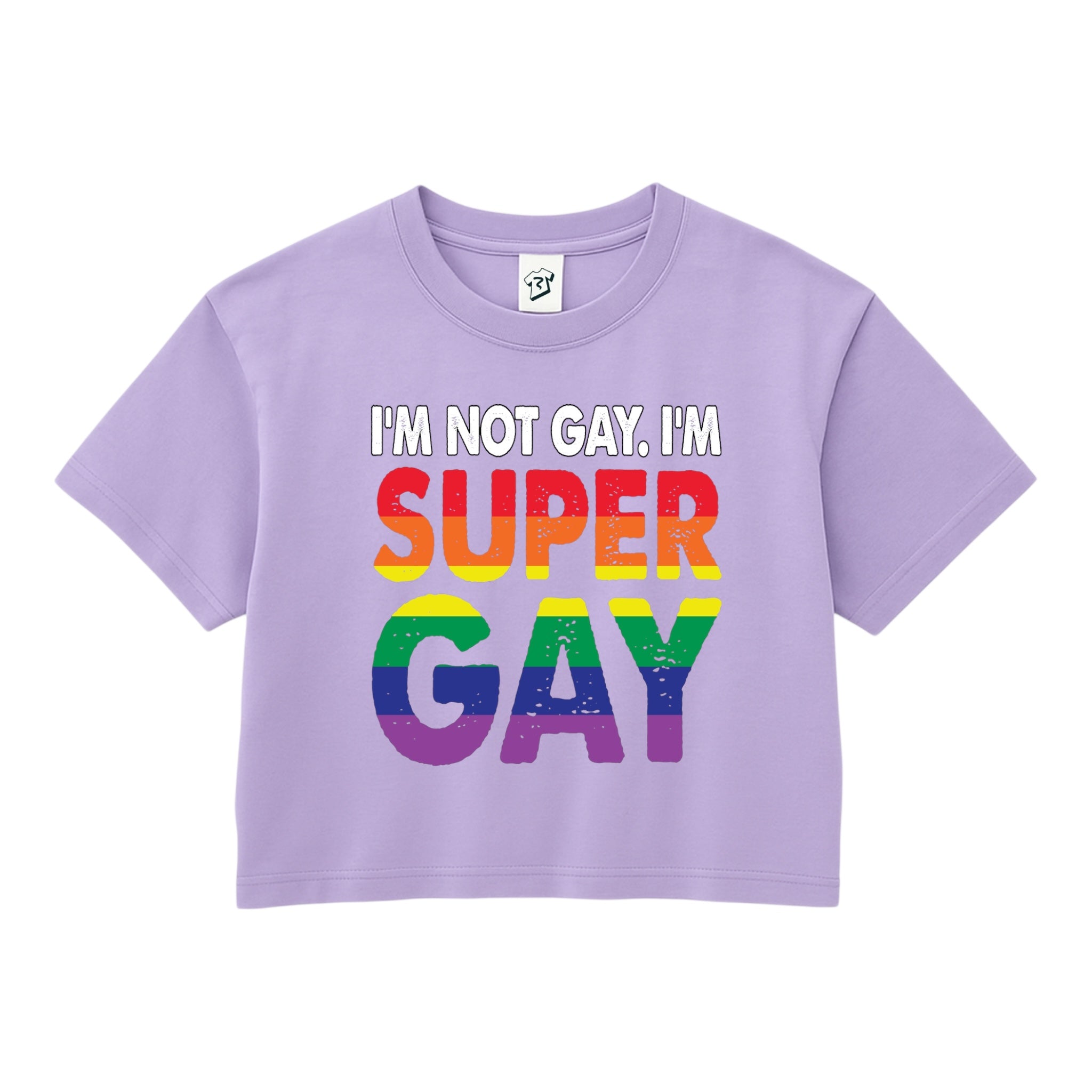 Tees Club crop top I'm Not Gay I'm Super Gay - Crop Top Black Size XS back view