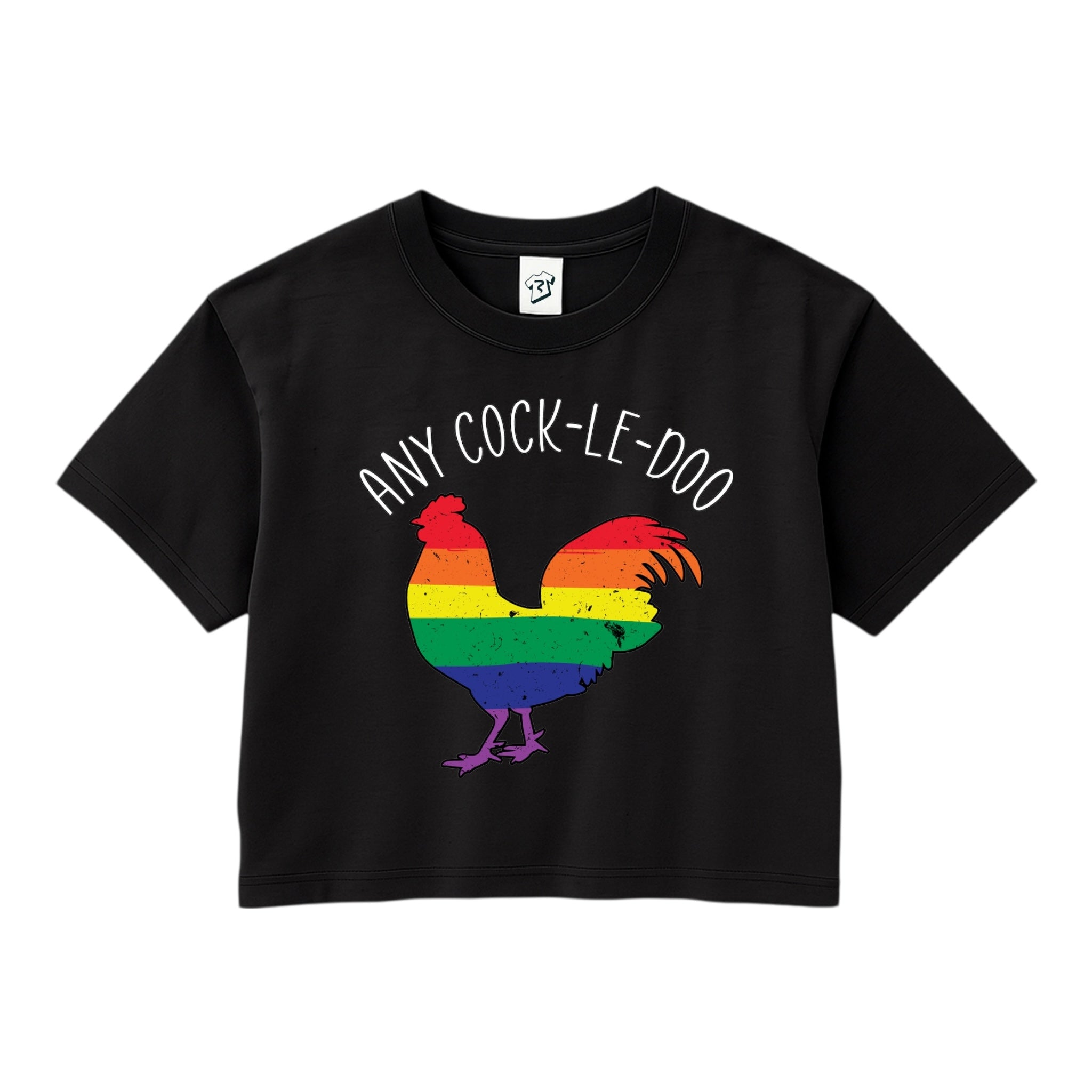 Tees Club crop top Any Cock I'll Do - Crop Top Black Size XS back view