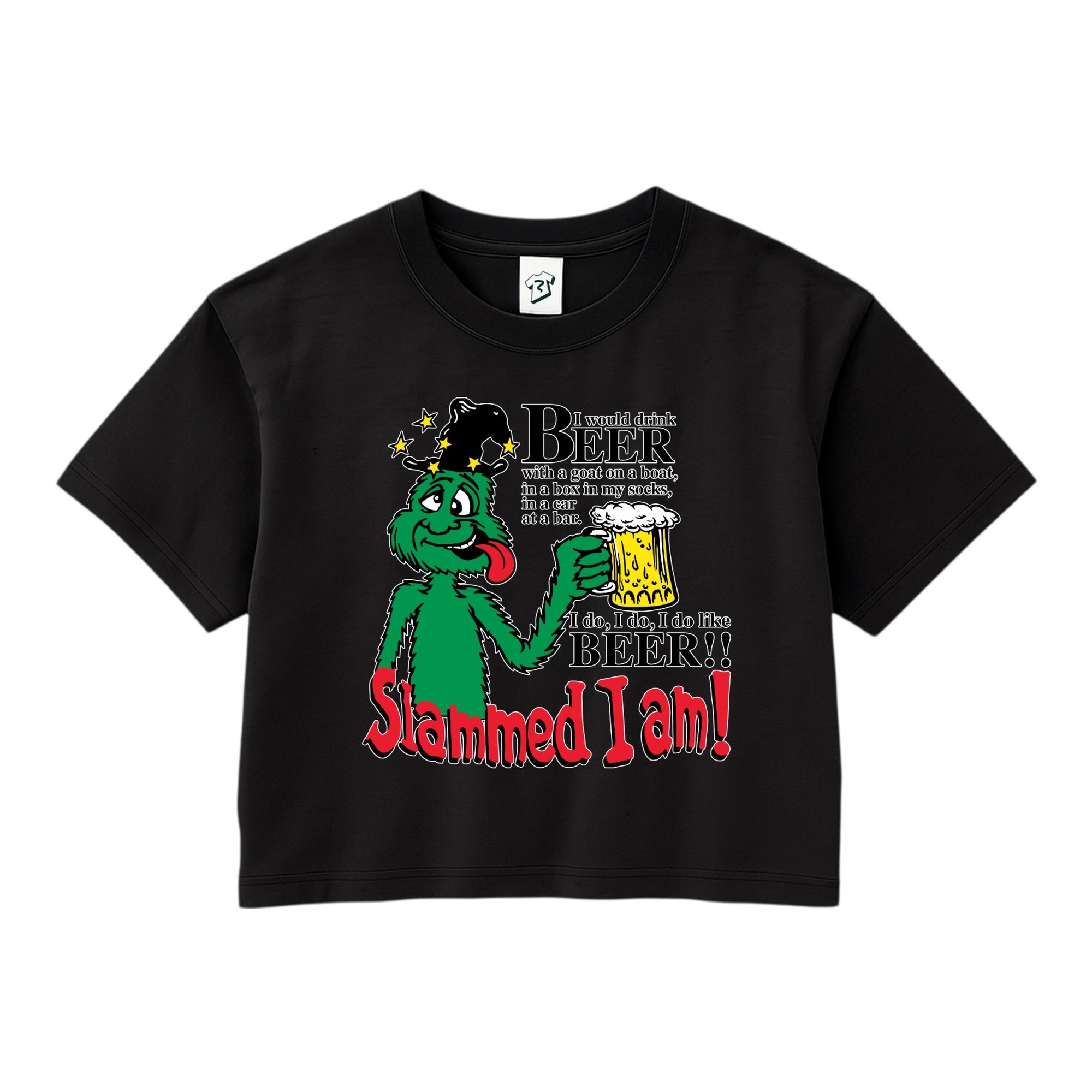 Tees Club crop top Slammed I Am Beer - Crop Top Black Size XS back view