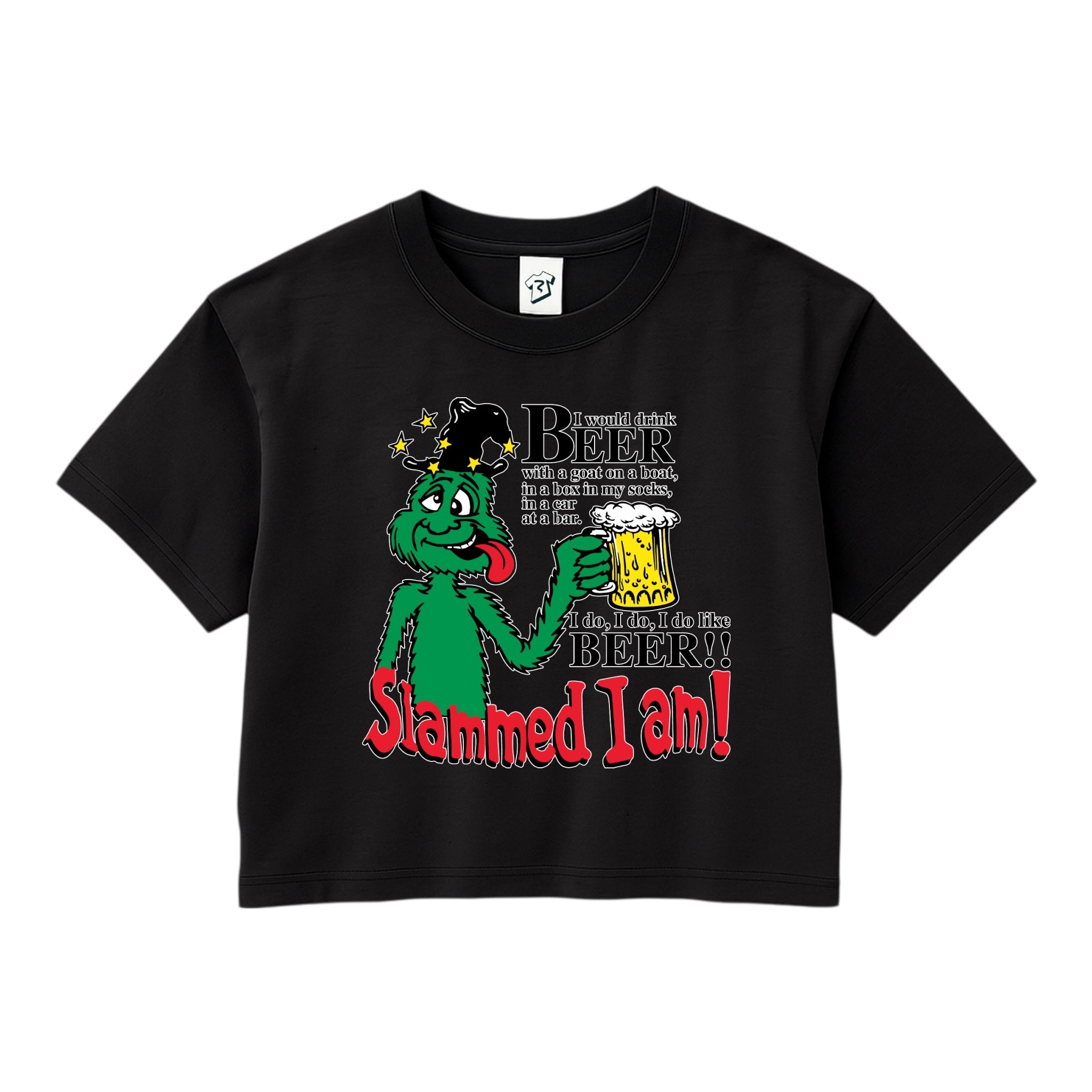 Tees Club crop top Slammed I Am Beer - Crop Top Black Size XS back view