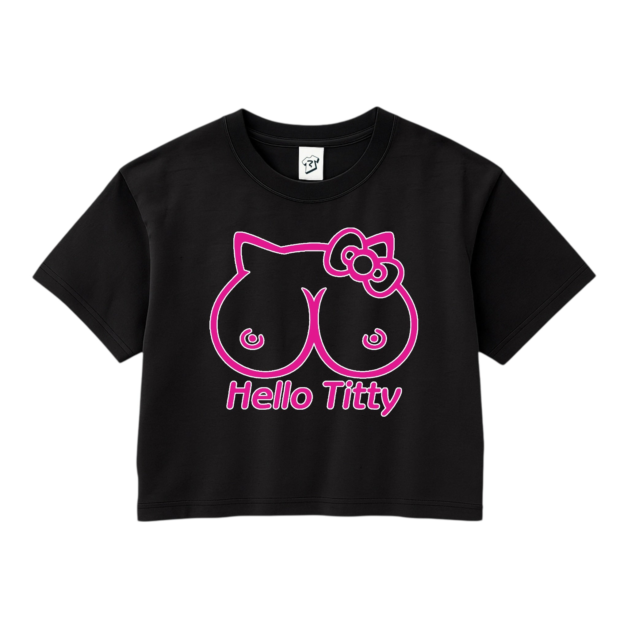 Tees Club crop top Hello Titty - Crop Top Black Size XS front view