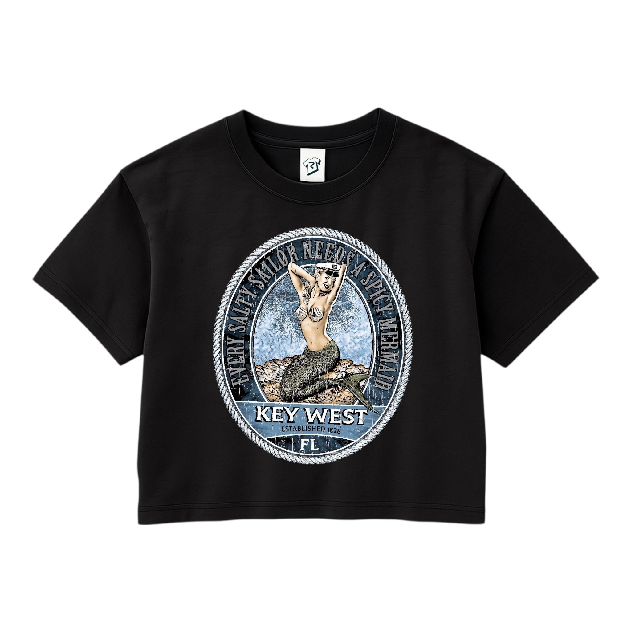 Tees Club crop top Mermaid KW - Crop Top Black Size XS back view