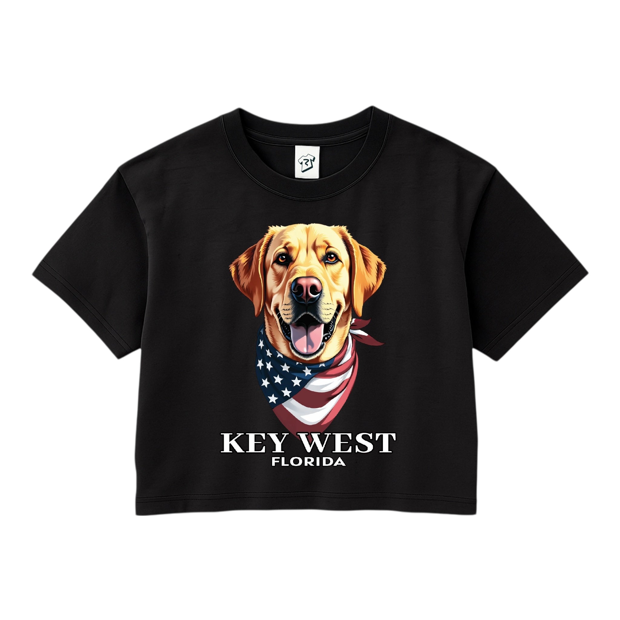 Tees Club crop top Golden Retriever KW - Crop Top Black Size XS back view