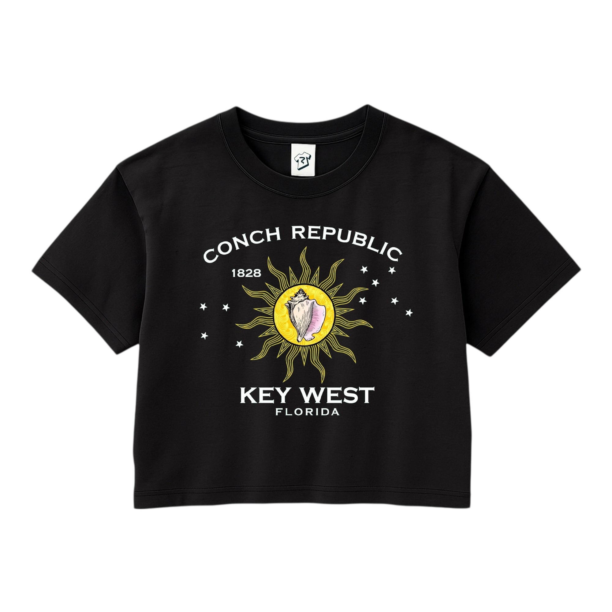 Tees Club crop top Conch Republic KW - Crop Top Black Size XS front view