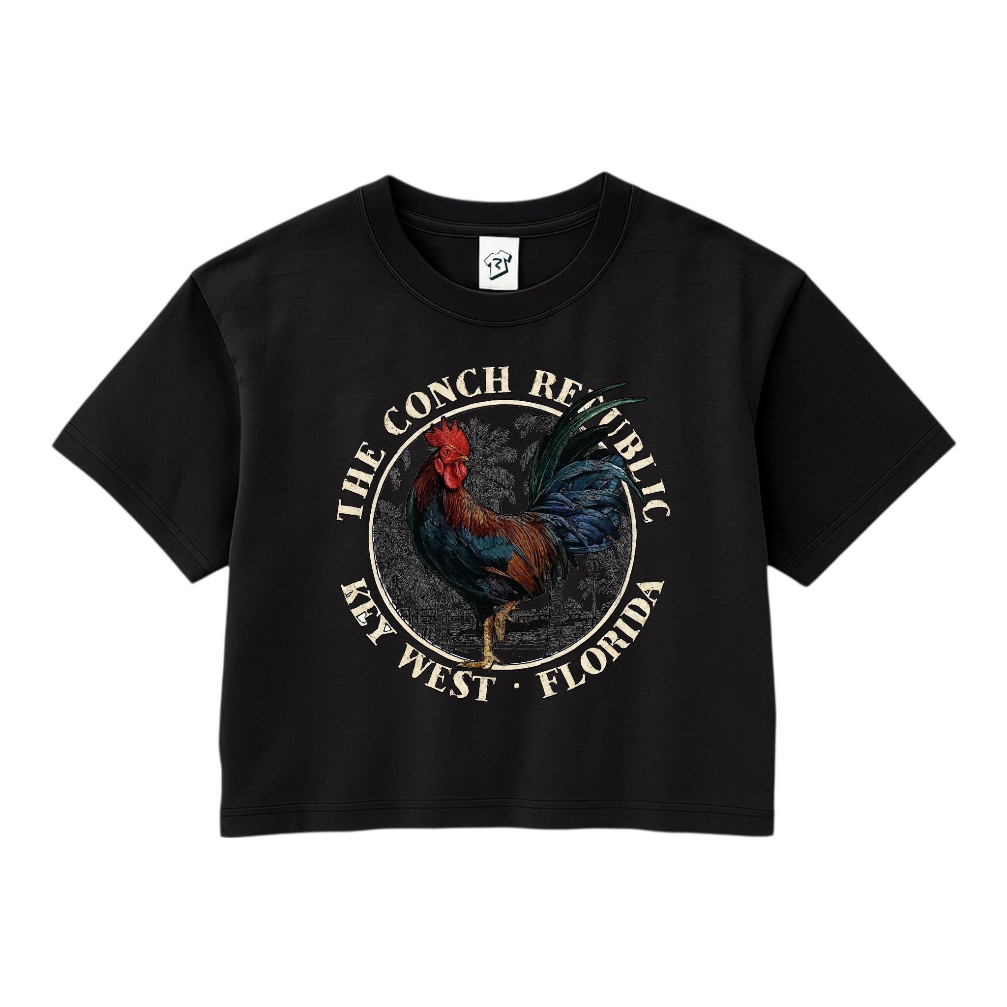 Tees Club crop top Rooster Conch Rep KW - Crop Top Black Size S detail