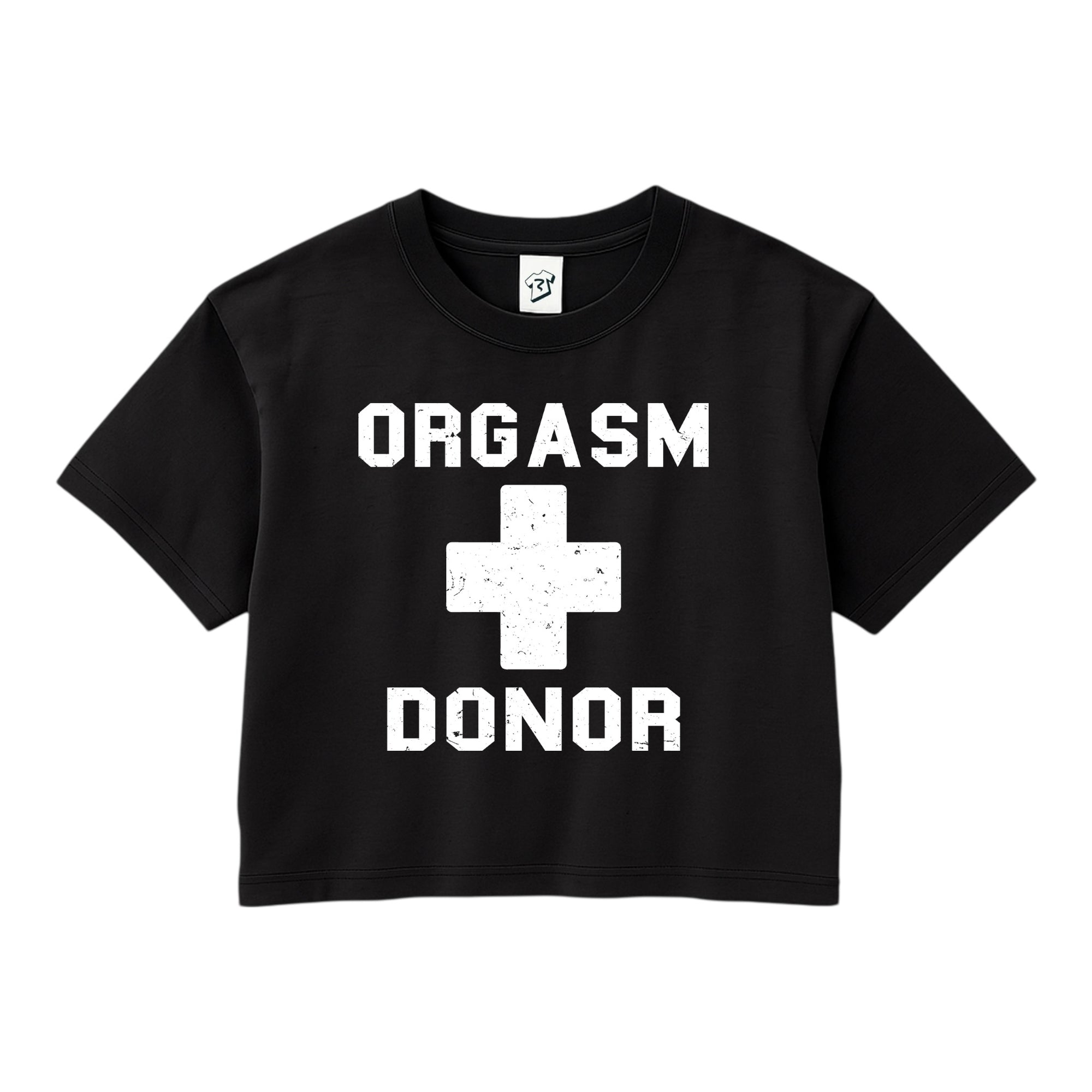 Tees Club crop top Orgasm Donor - Crop Top Black Size XS front view