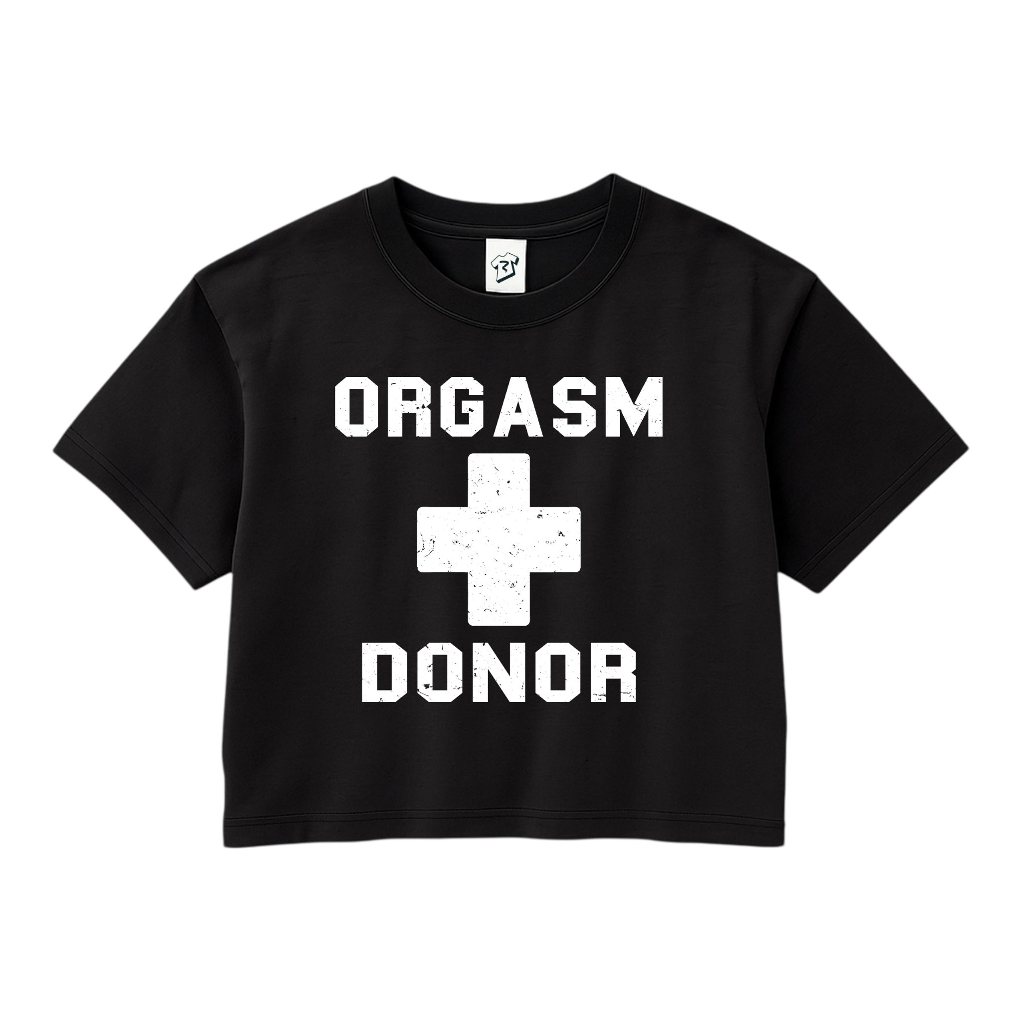 Tees Club crop top Orgasm Donor - Crop Top Black Size XS front view