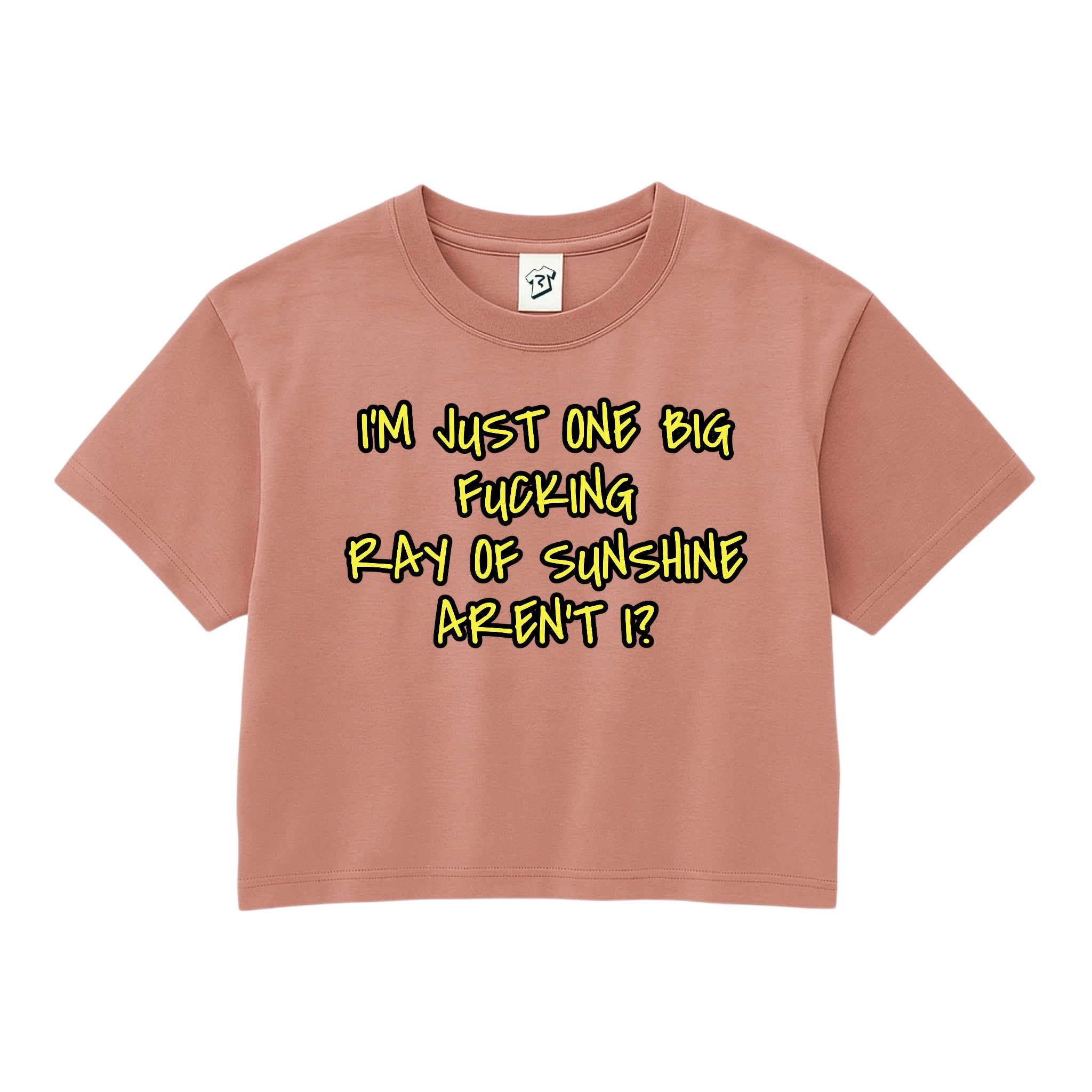 Tees Club crop top I'm Just One Big Fucking Ray of Sunshine - Crop Top Black Size S detail