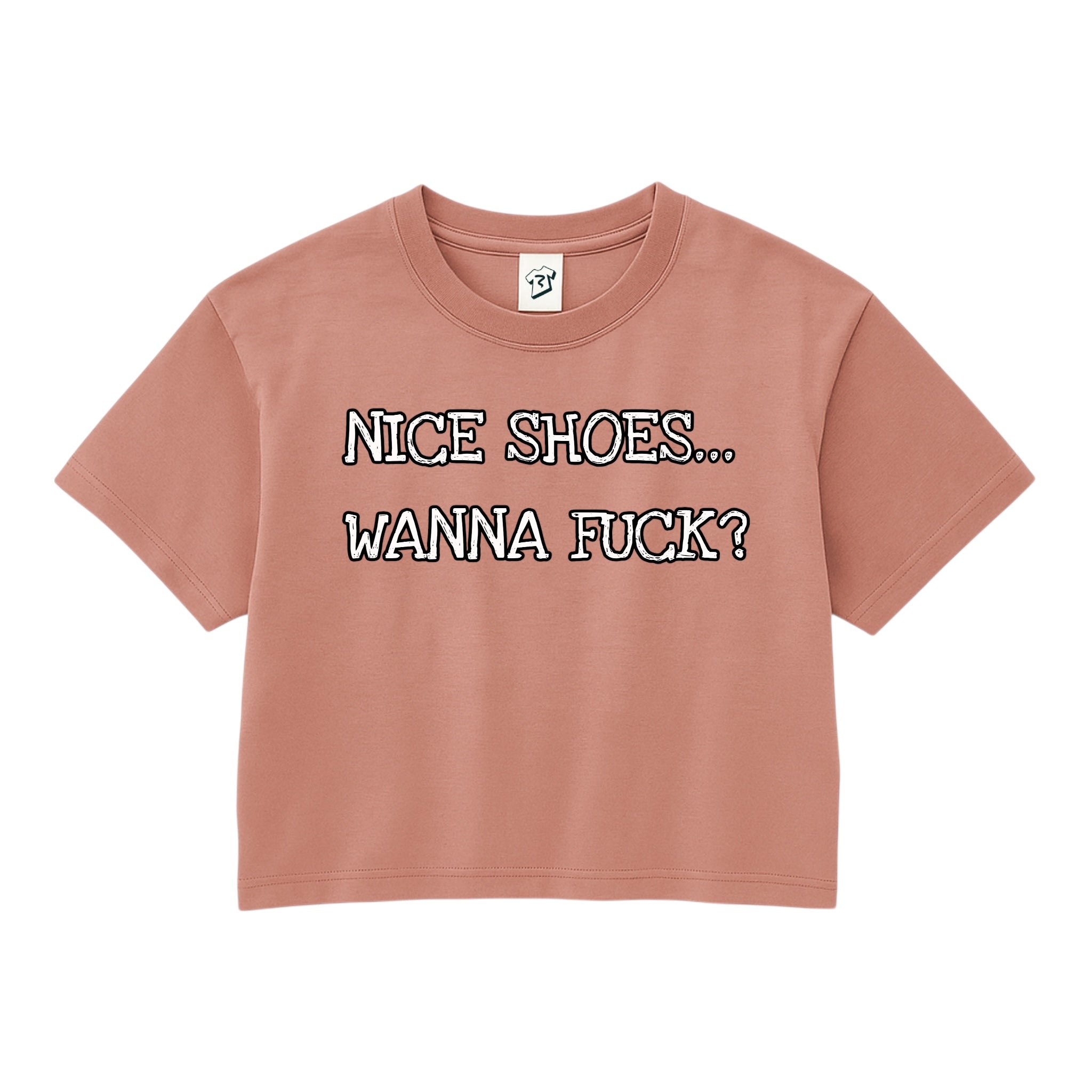 Tees Club crop top Nice Shoes...Wanna Fuck? - Crop Top Black Size S detail