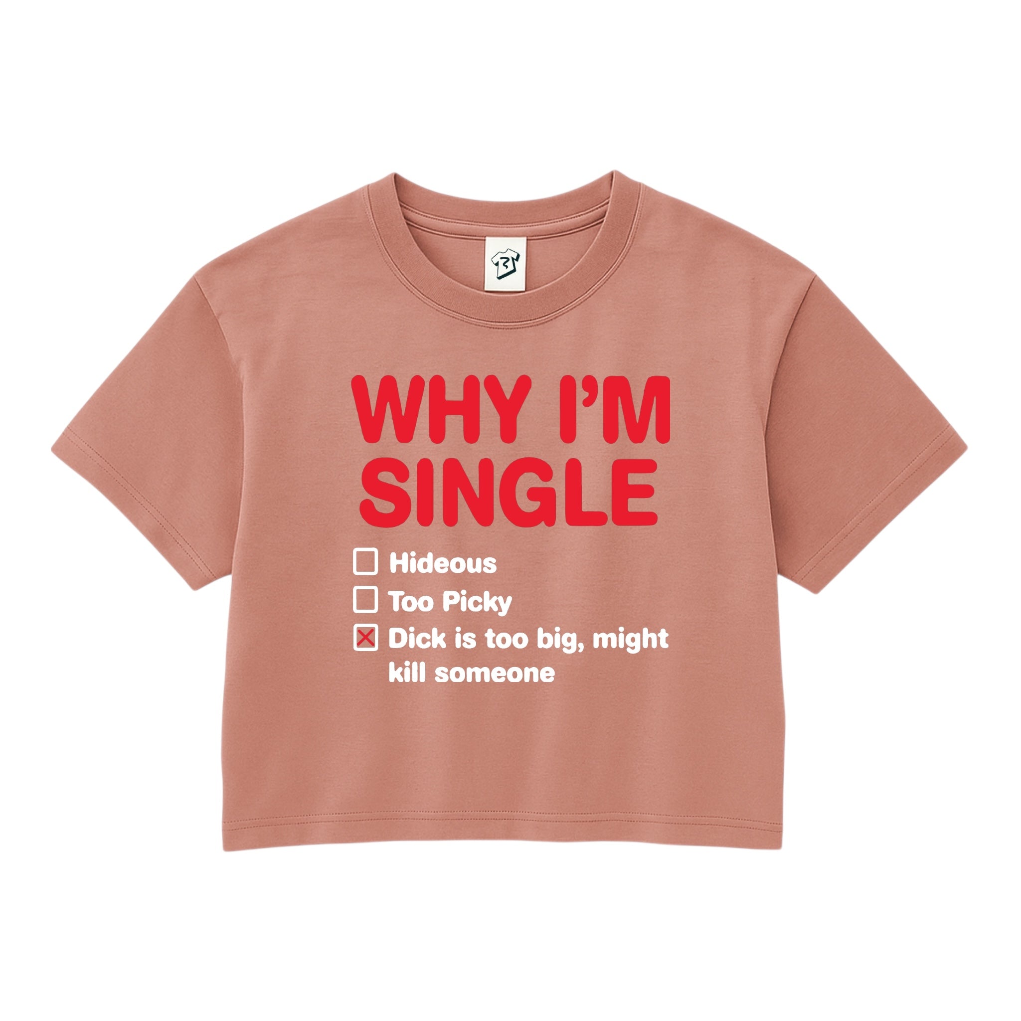 Tees Club crop top Why I'm Single? - Crop Top Black Size S detail