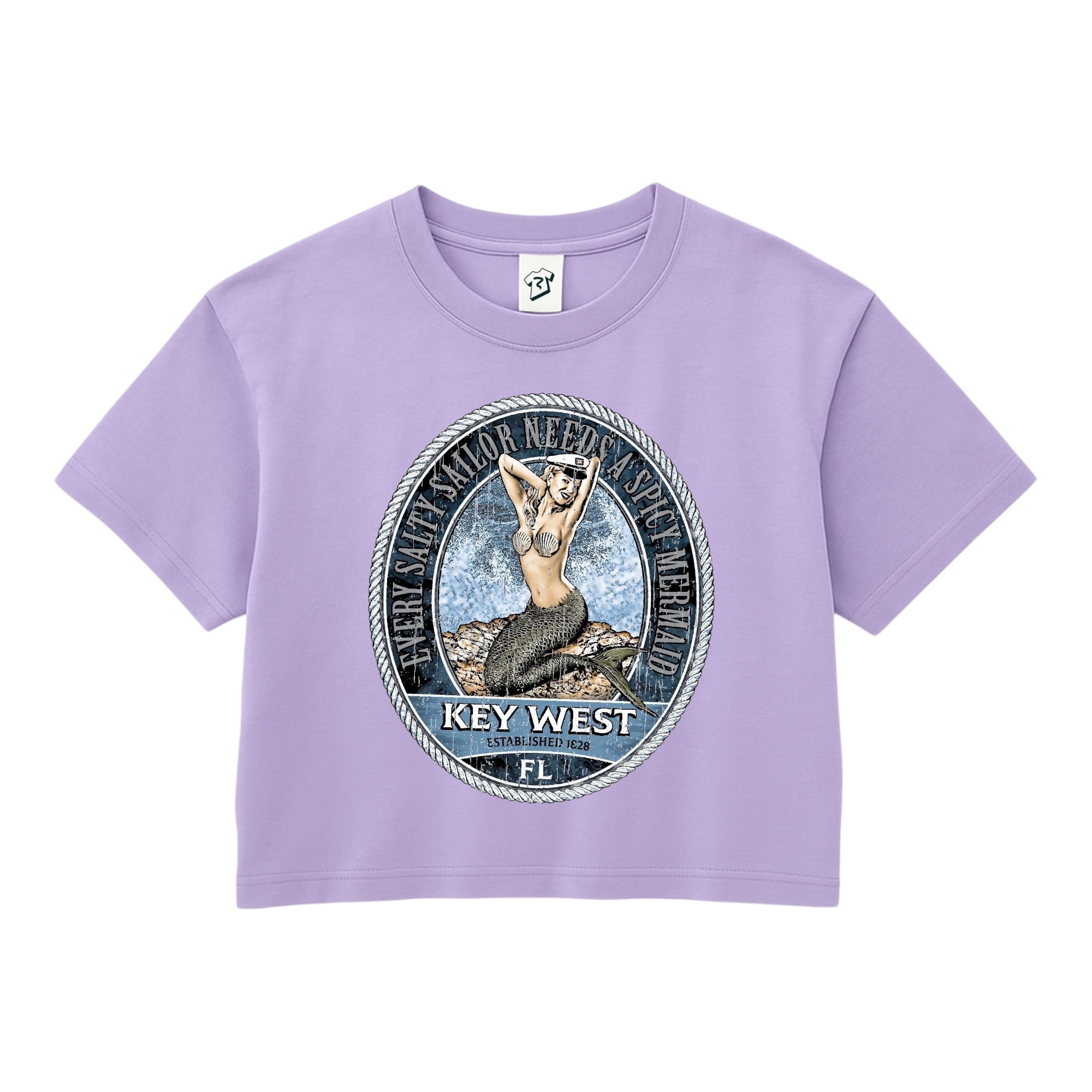 Tees Club crop top Mermaid KW - Crop Top Black Size XS front view