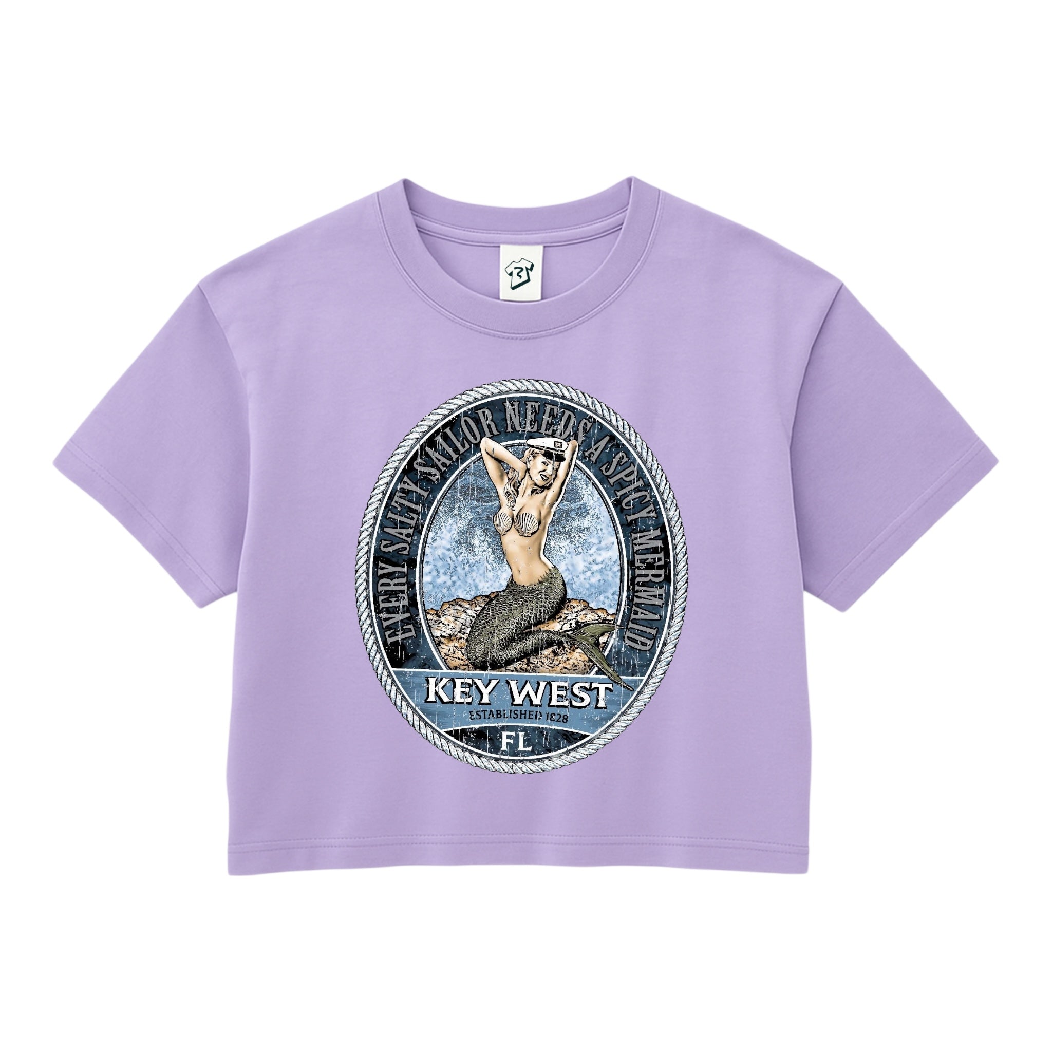 Tees Club crop top Mermaid KW - Crop Top Black Size XS front view