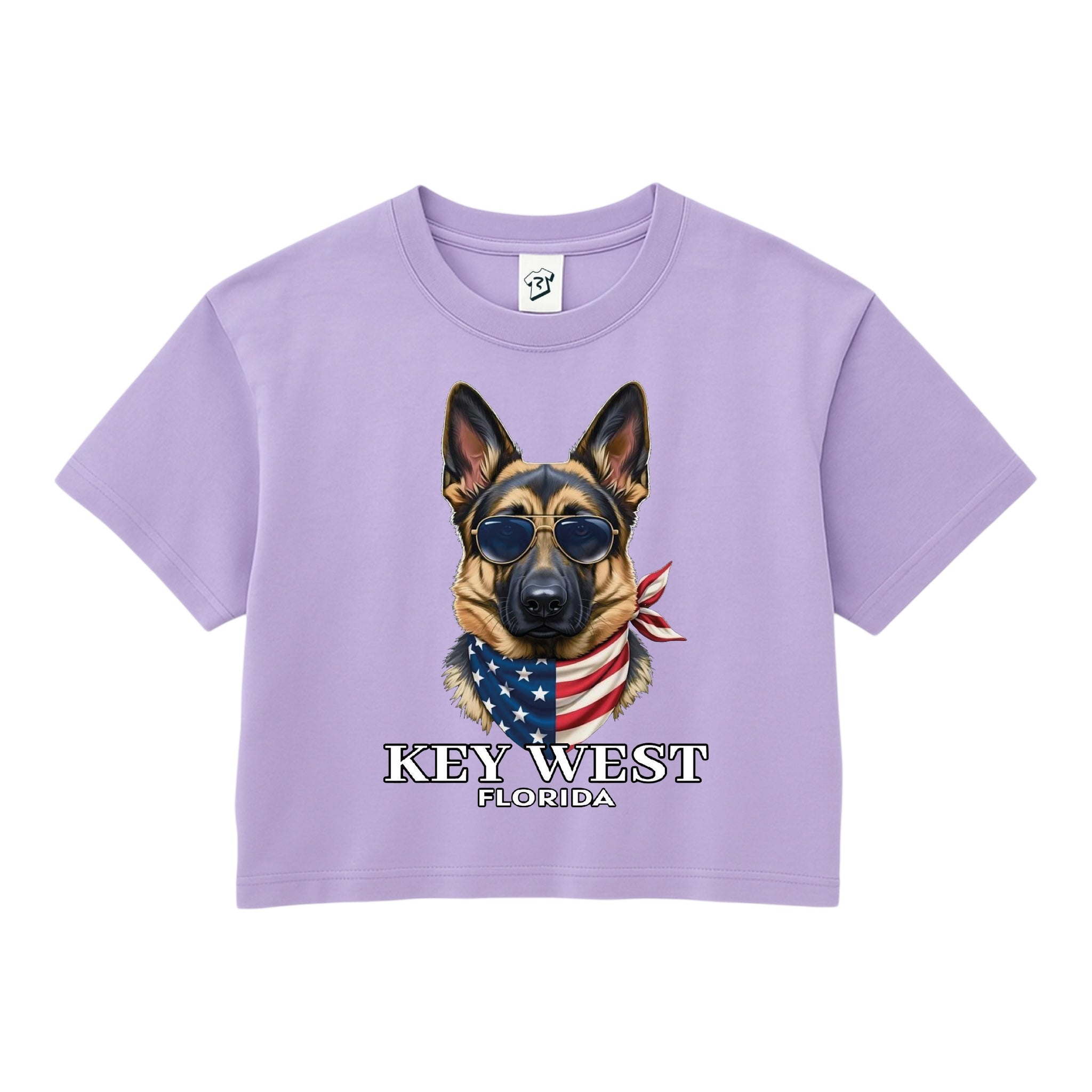 Tees Club crop top German Shepherd KW - Crop Top Black Size XS front view