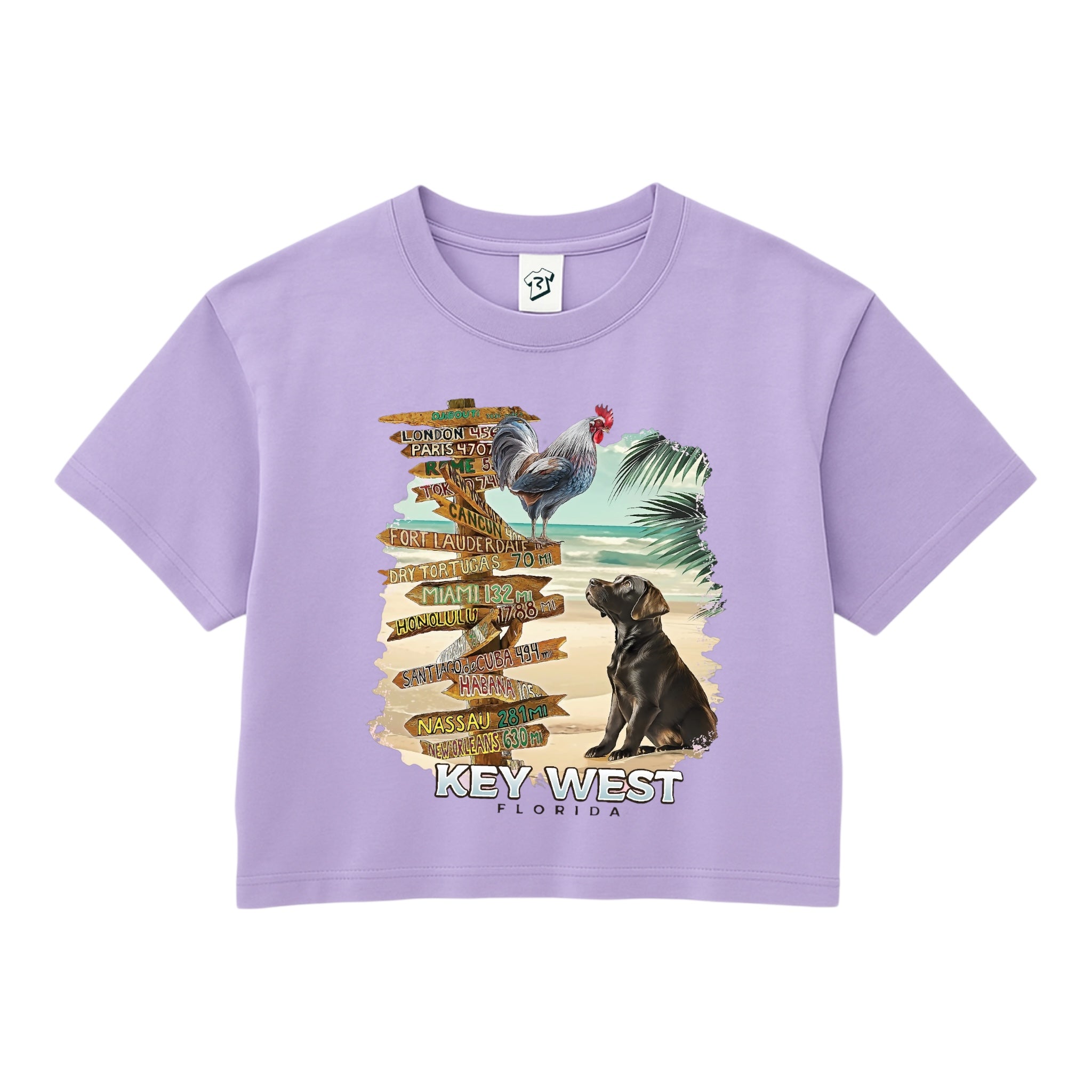 Tees Club crop top Dog and Rooster KW - Crop Top Black Size XS front view