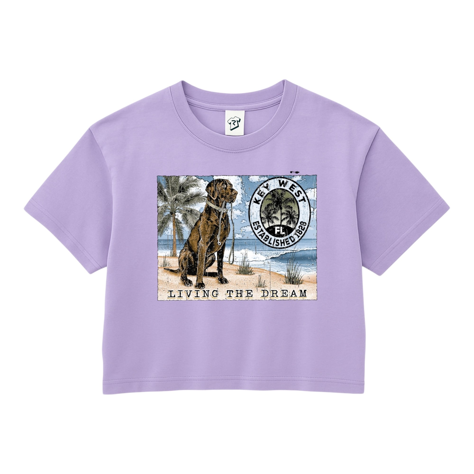 Tees Club crop top Black Lab Dog KW - Crop Top Black Size XS back view