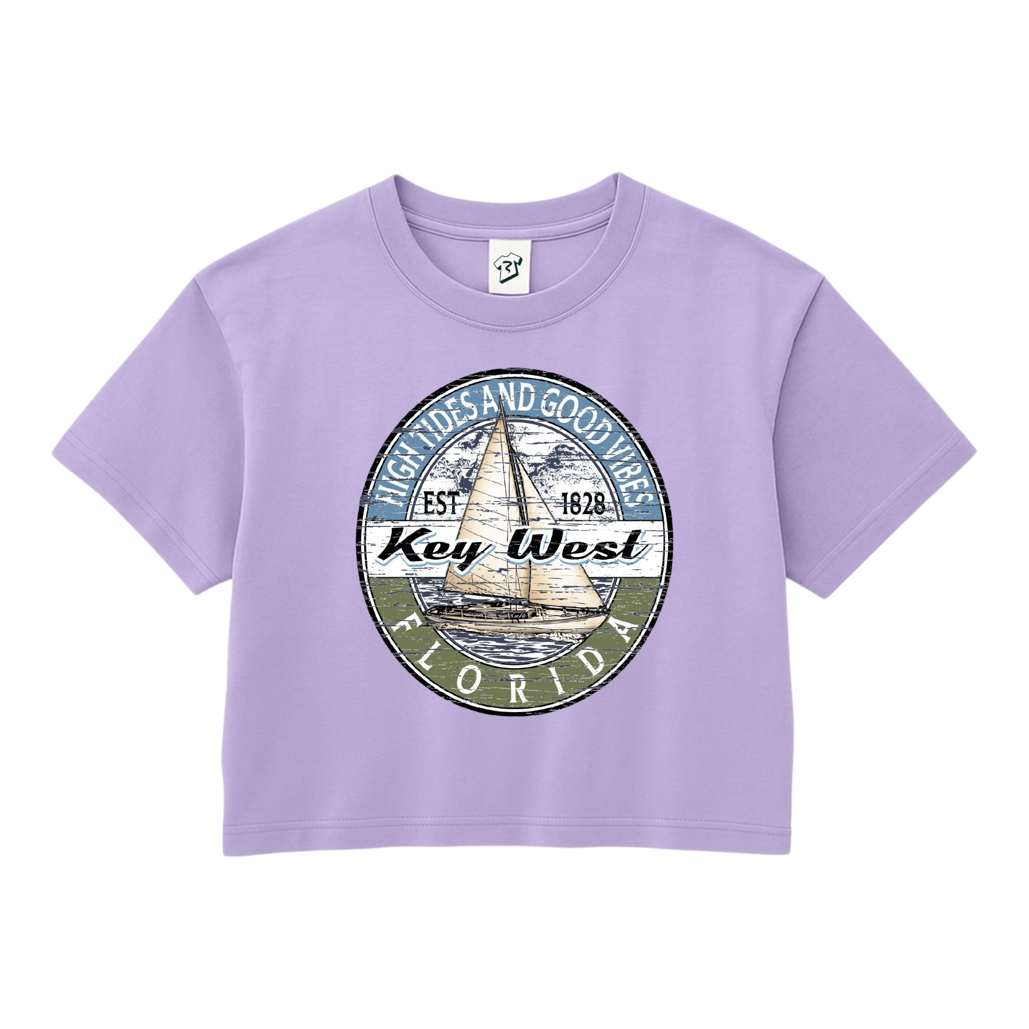 Tees Club crop top Sail Boat KW - Crop Top Black Size S detail