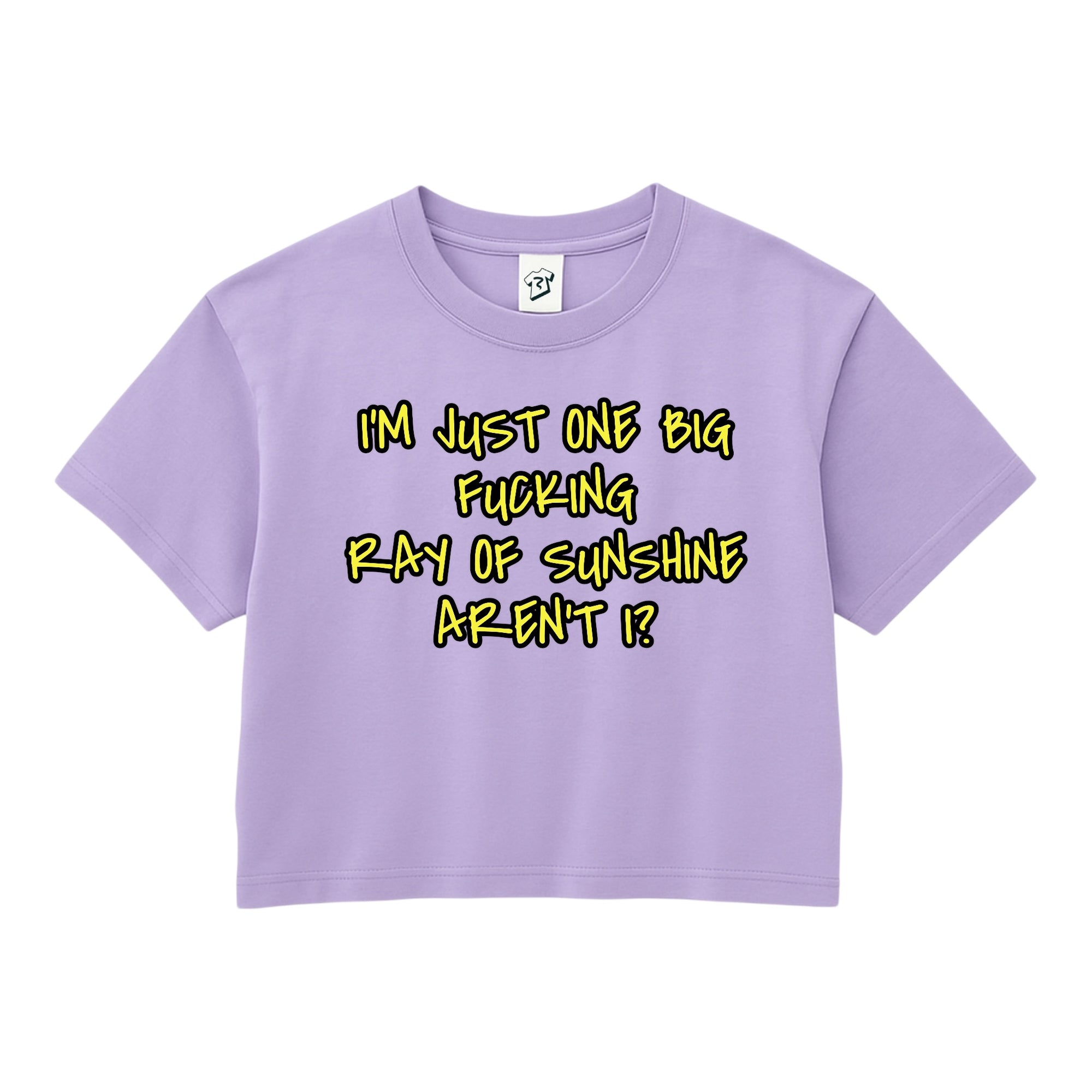 Tees Club crop top I'm Just One Big Fucking Ray of Sunshine - Crop Top Black Size XS back view