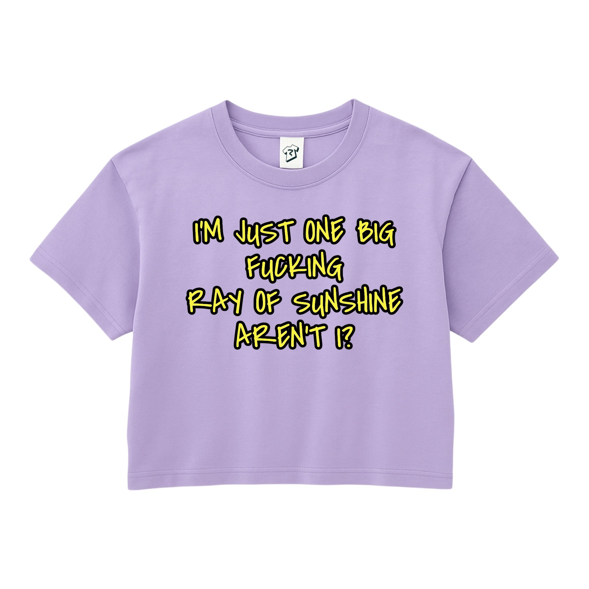 Tees Club crop top I'm Just One Big Fucking Ray of Sunshine - Crop Top Black Size XS back view