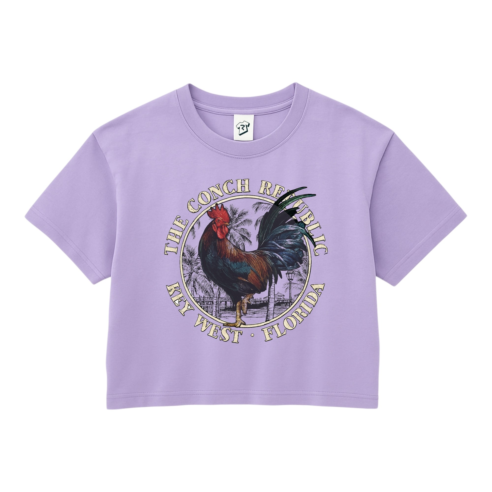 Tees Club crop top Rooster Conch Rep KW - Crop Top Black Size XS back view