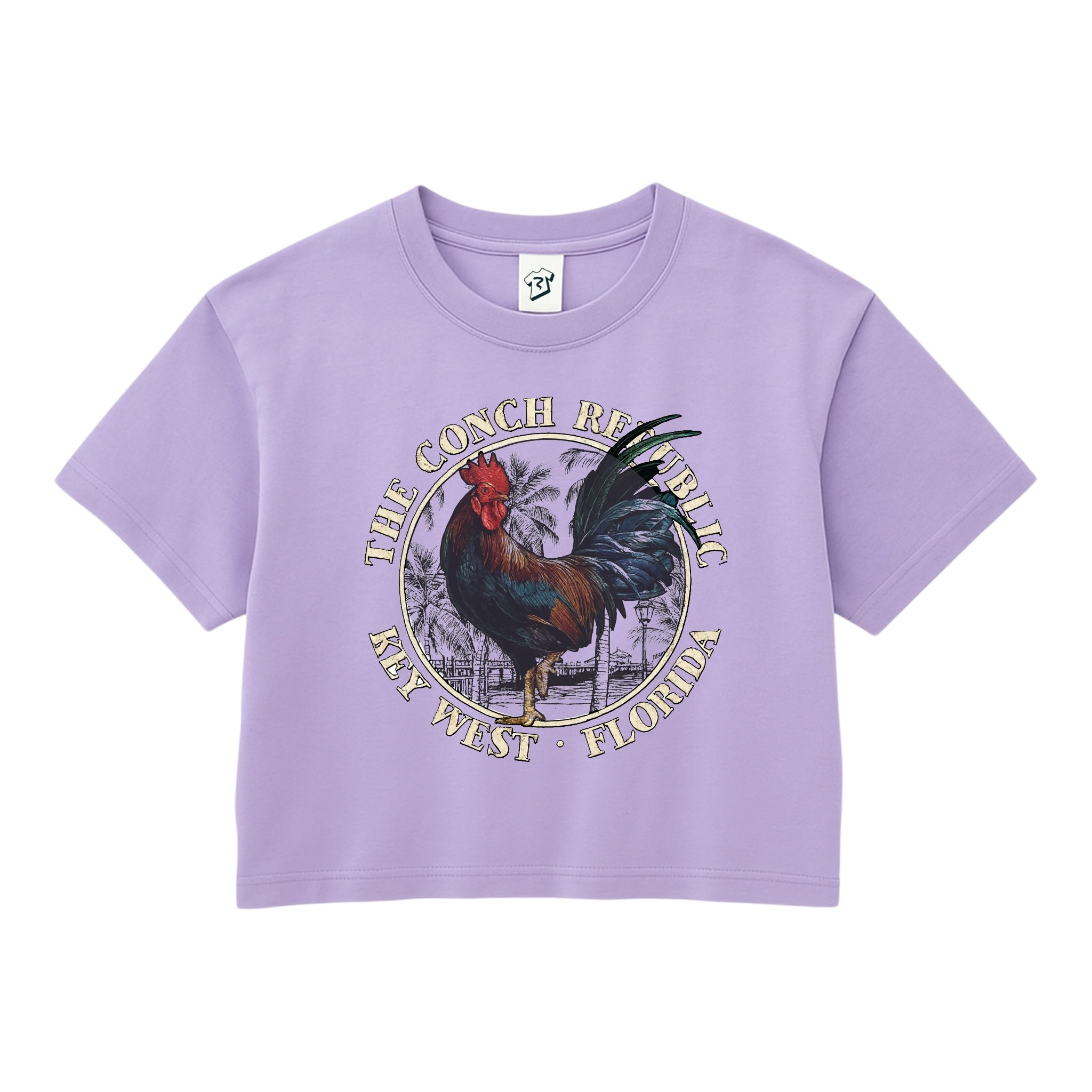 Tees Club crop top Rooster Conch Rep KW - Crop Top Black Size XS back view