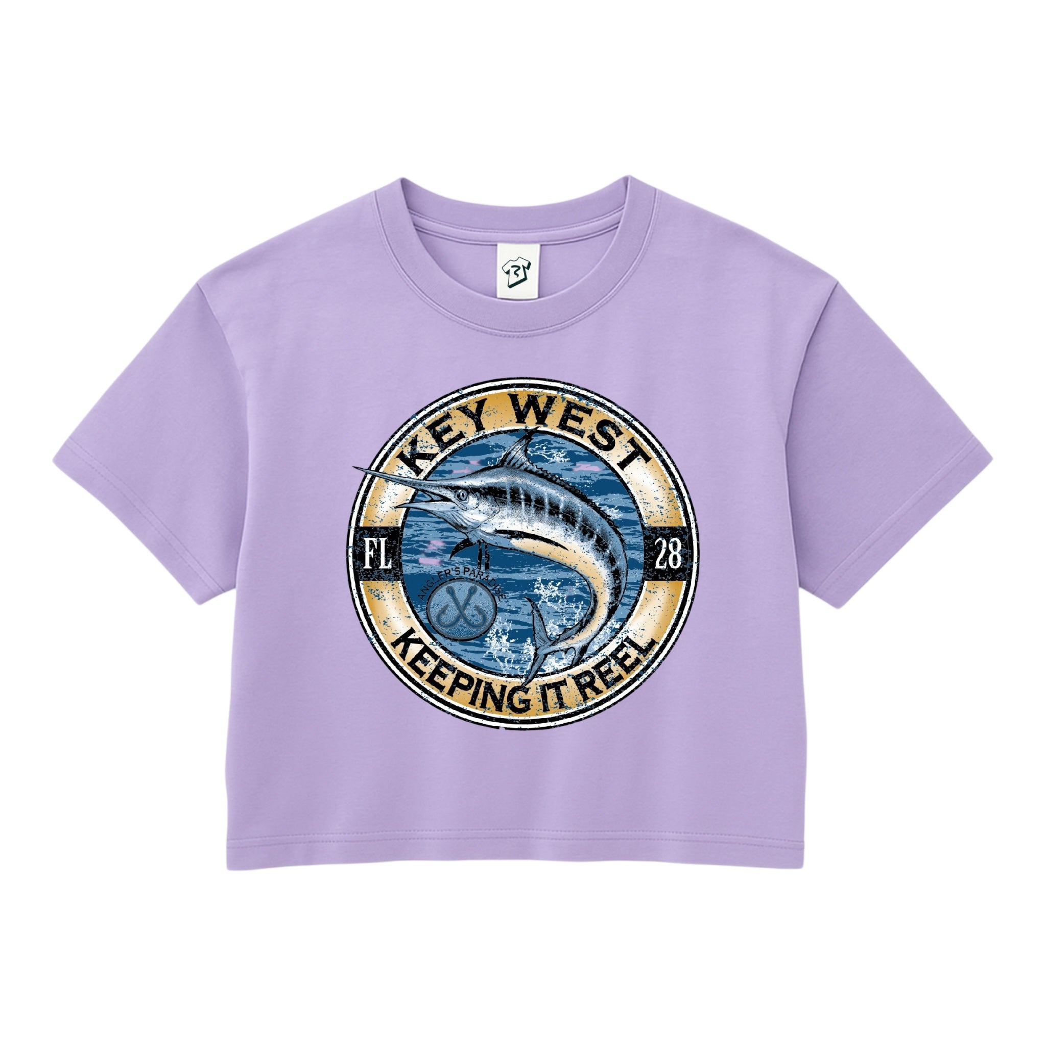 Tees Club crop top Marlin Fish KW - Crop Top Black Size XS back view