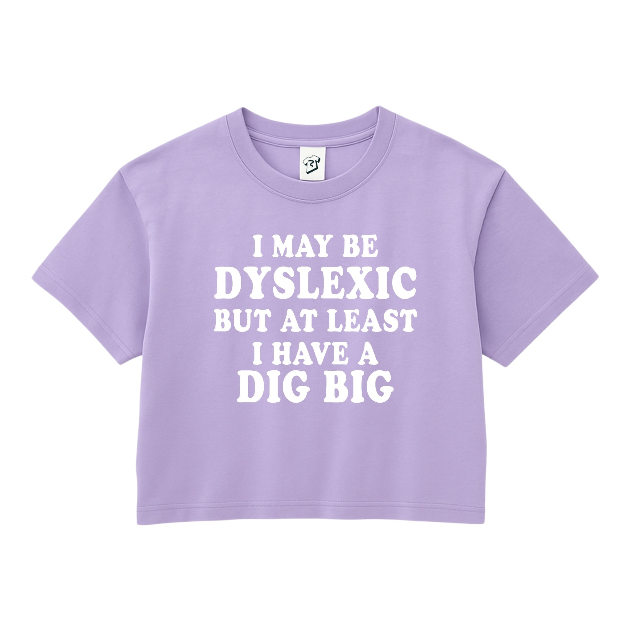 Tees Club crop top I May Be Dyslexic But at Least I Have a Dig Big - Crop Top Black Size XS back view