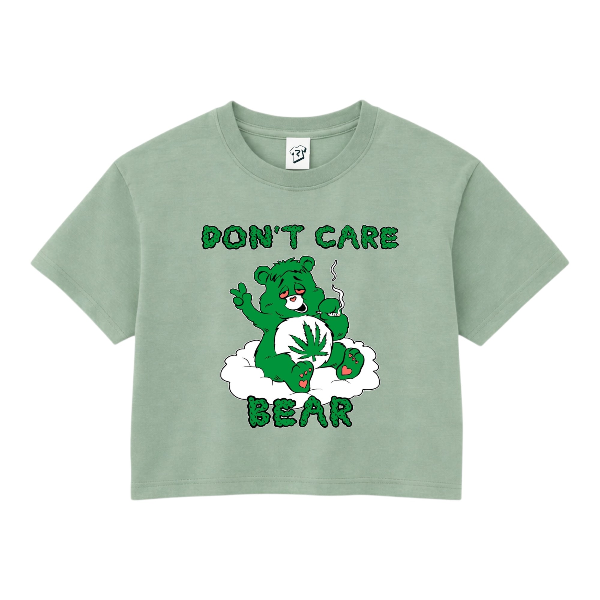 Don't Care Lazy Bear - Crop Top