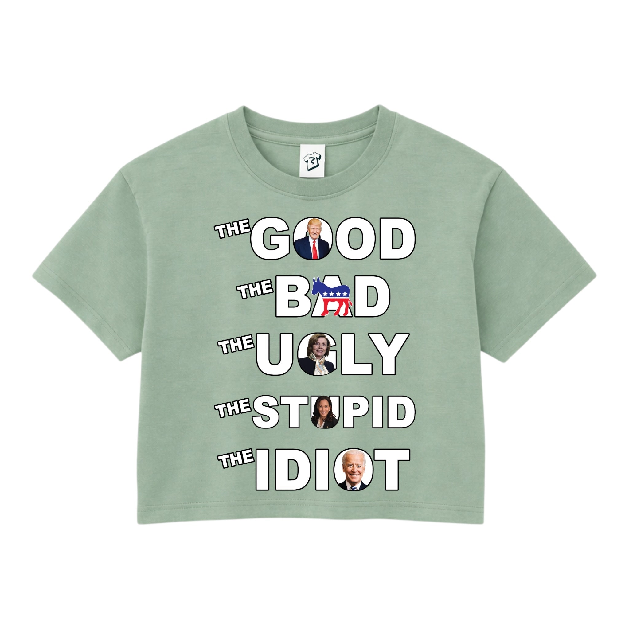 Tees Club crop top The Good The Bad The Ugly The Stupid - Crop Top Black Size S detail