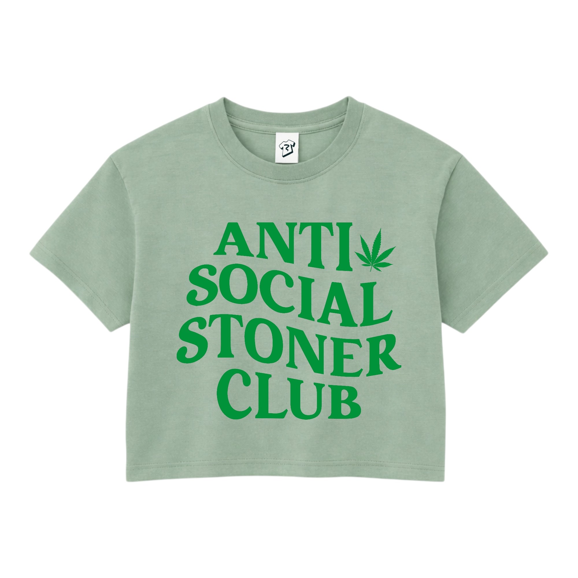 Tees Club crop top Anti Social Stoner Club - Crop Top Black Size XS back view